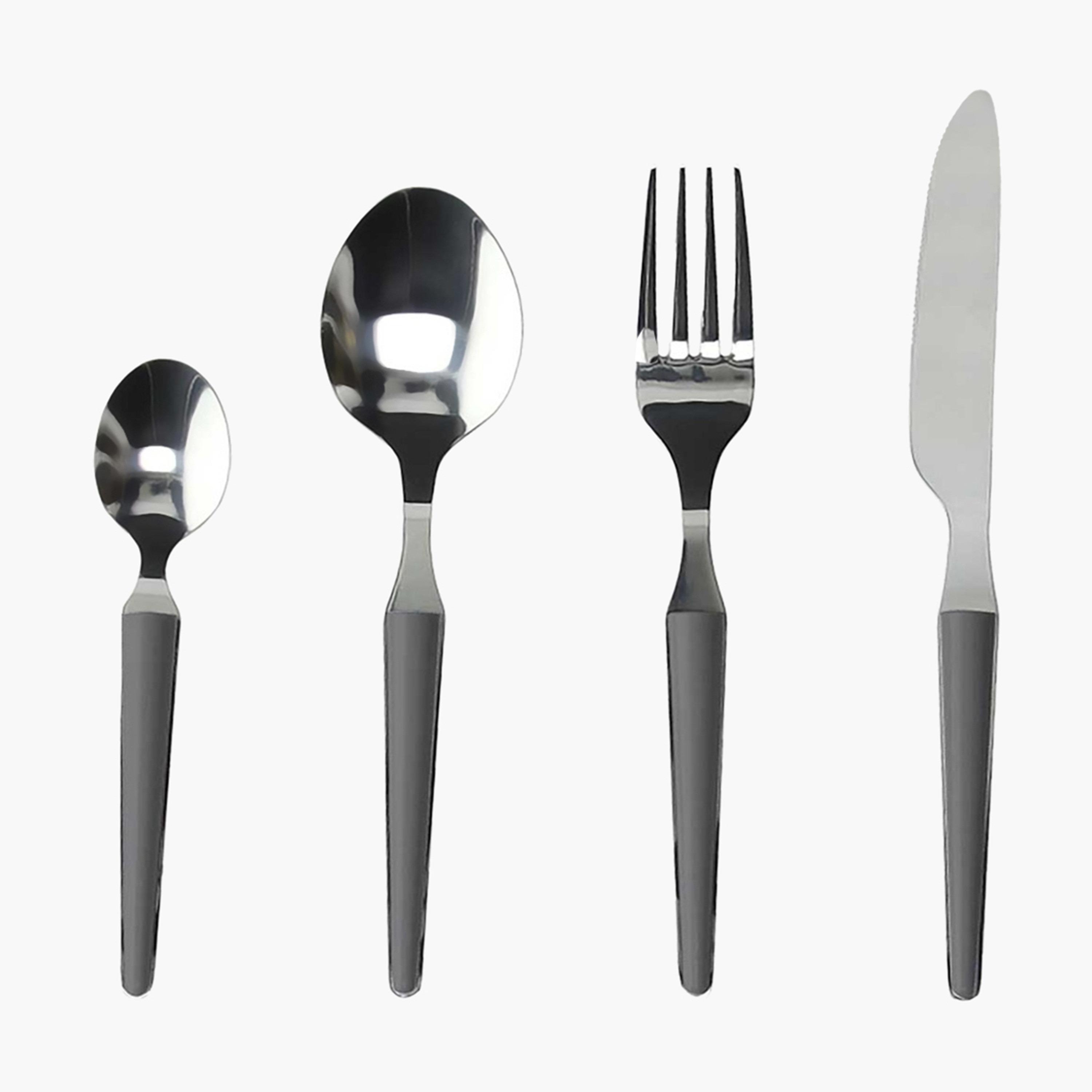 Zen Anthracite 24-Piece Stainless Steel Cutlery Set-household-dining-cutlery-cutlerysets-image-1