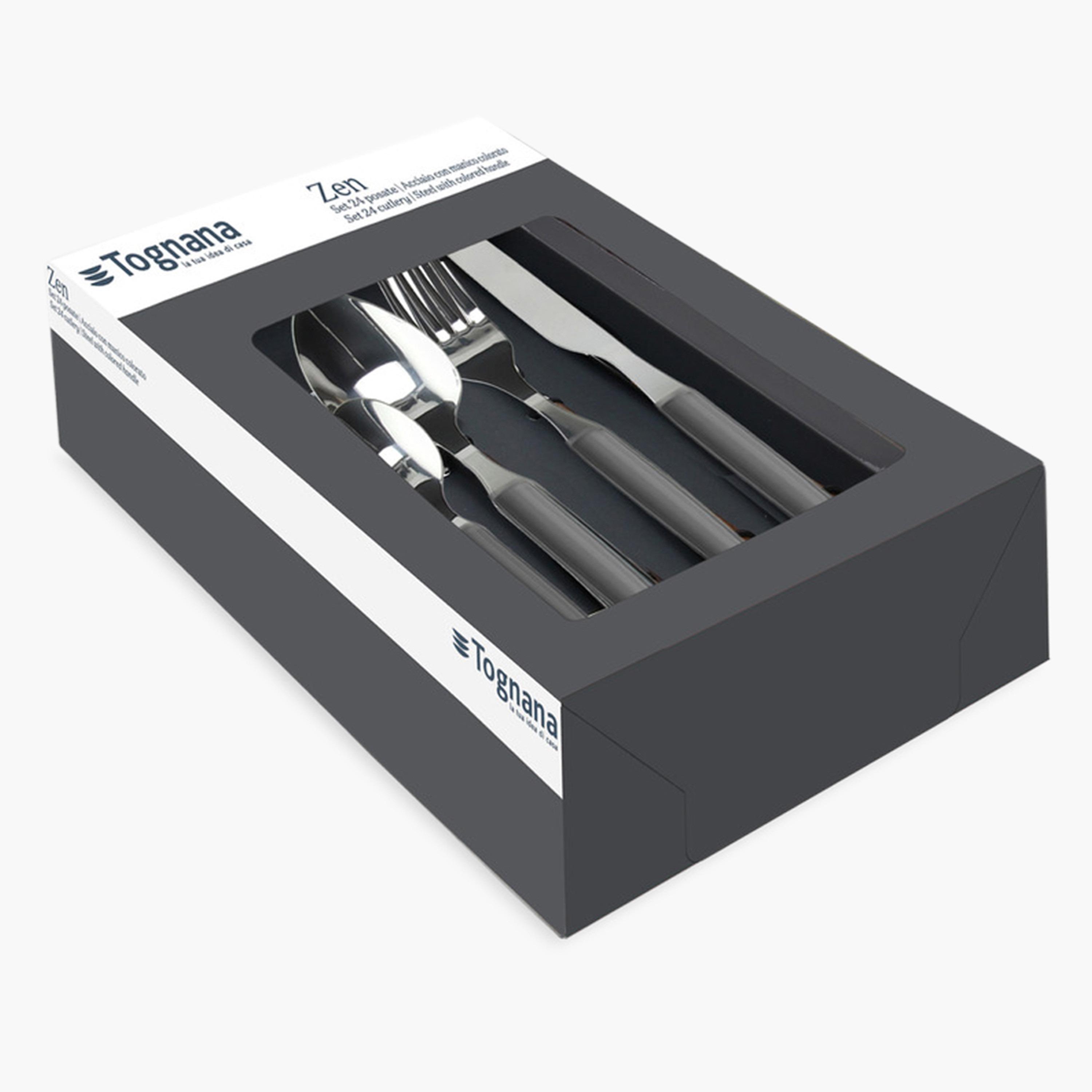 Zen Anthracite 24-Piece Stainless Steel Cutlery Set-household-dining-cutlery-cutlerysets-image-2