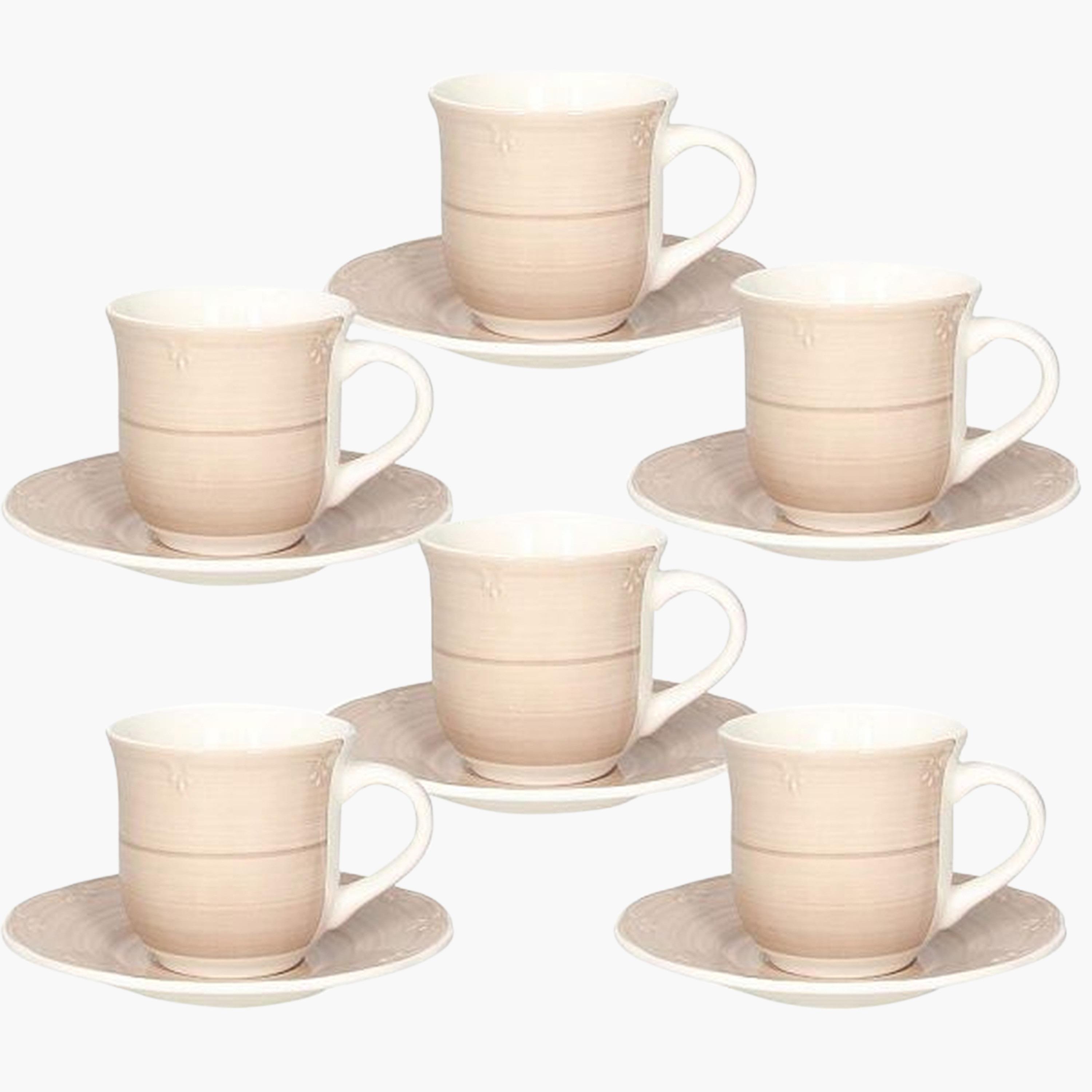 Ceramic 12-Piece Cup and Saucer Set - 100 ml-household-dining-teaandcoffee-teaandcoffeesets-image-1