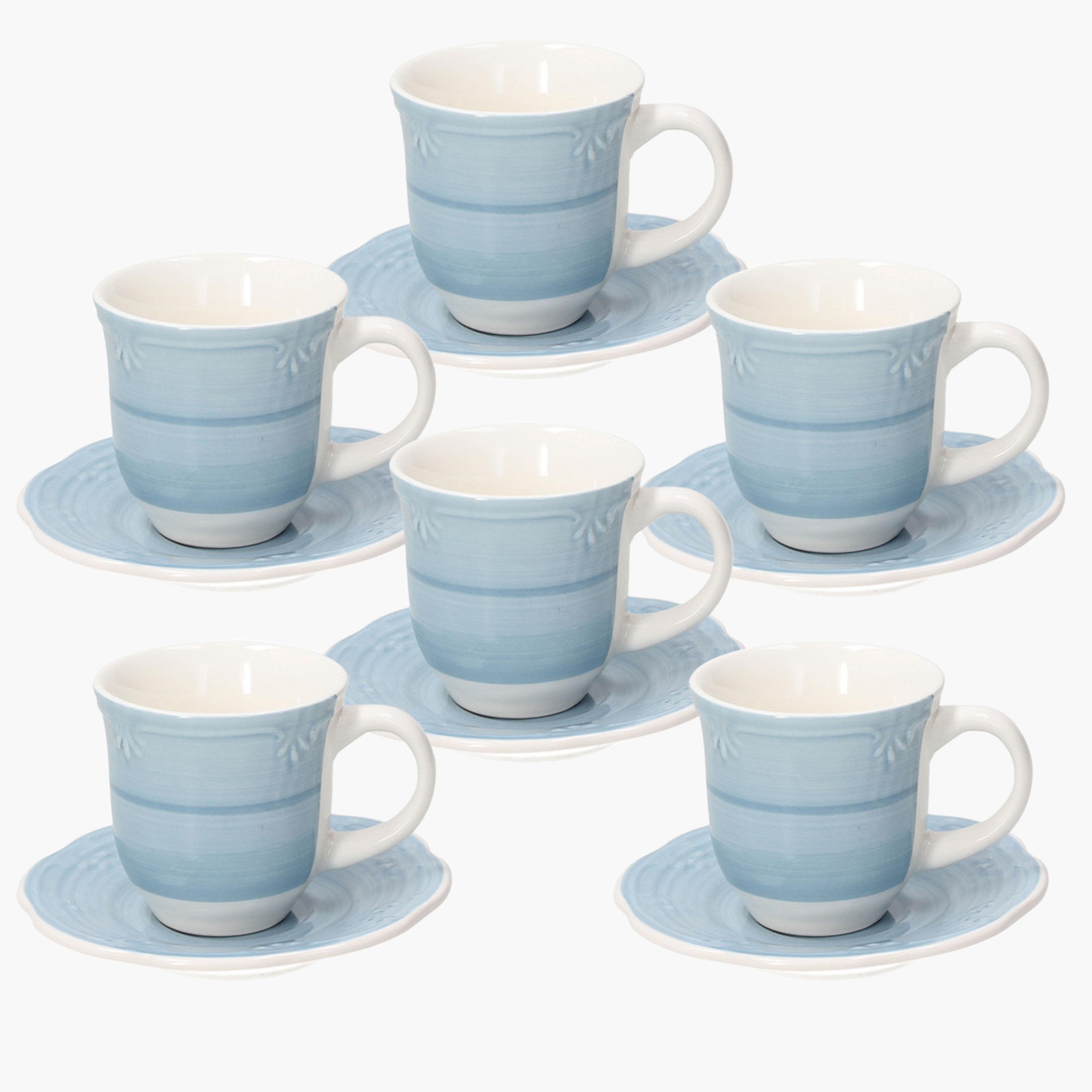 طقم أكواب وصحون سيراميك 12 قطعة من توجنانا - 100 مل-household-dining-teaandcoffee-teaandcoffeesets-image-1
