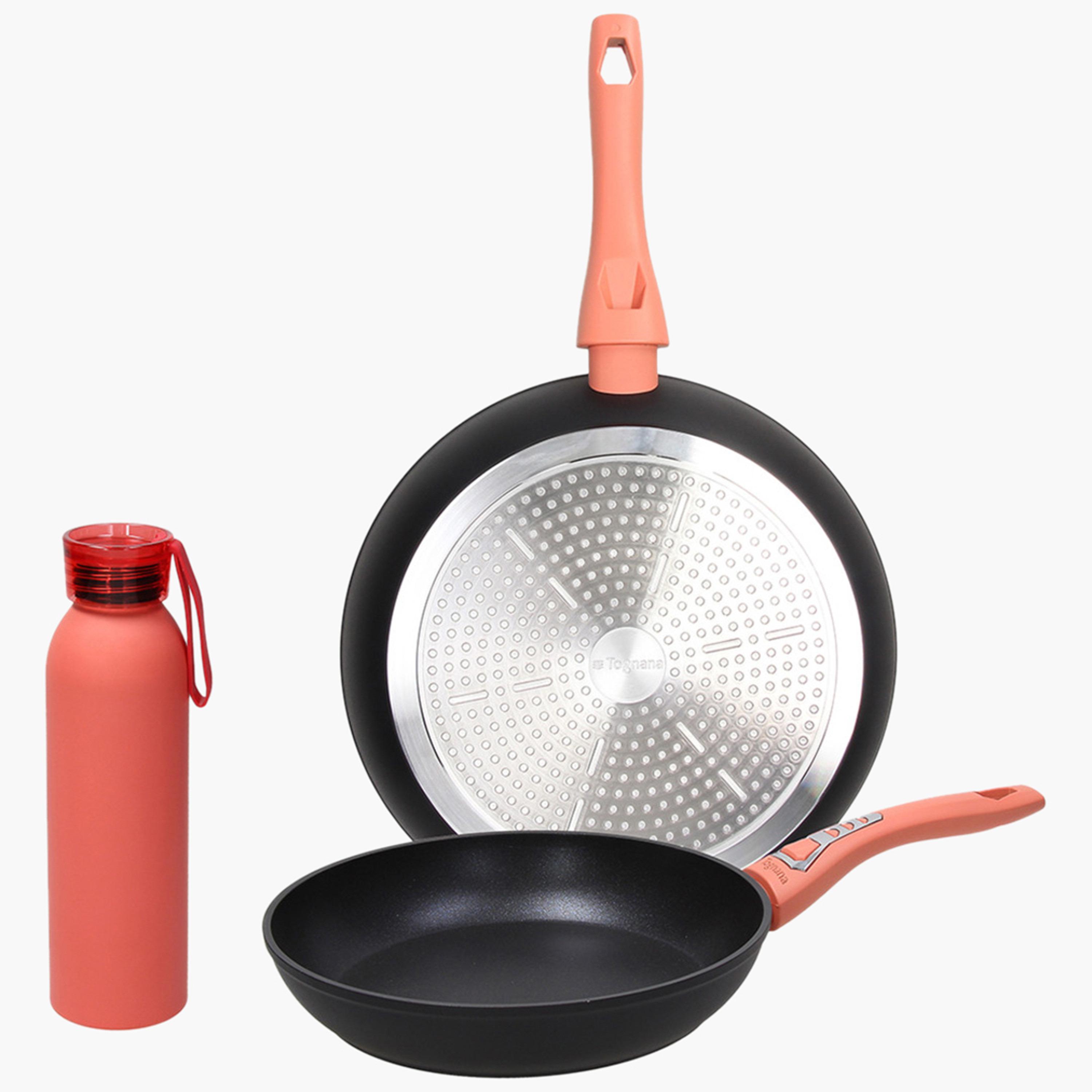 طقم مقلاة من الألمنيوم المطروق قطعتين مع قارورة من طوجنانا-household-kitchen-cookware-cookwareandsets-image-1