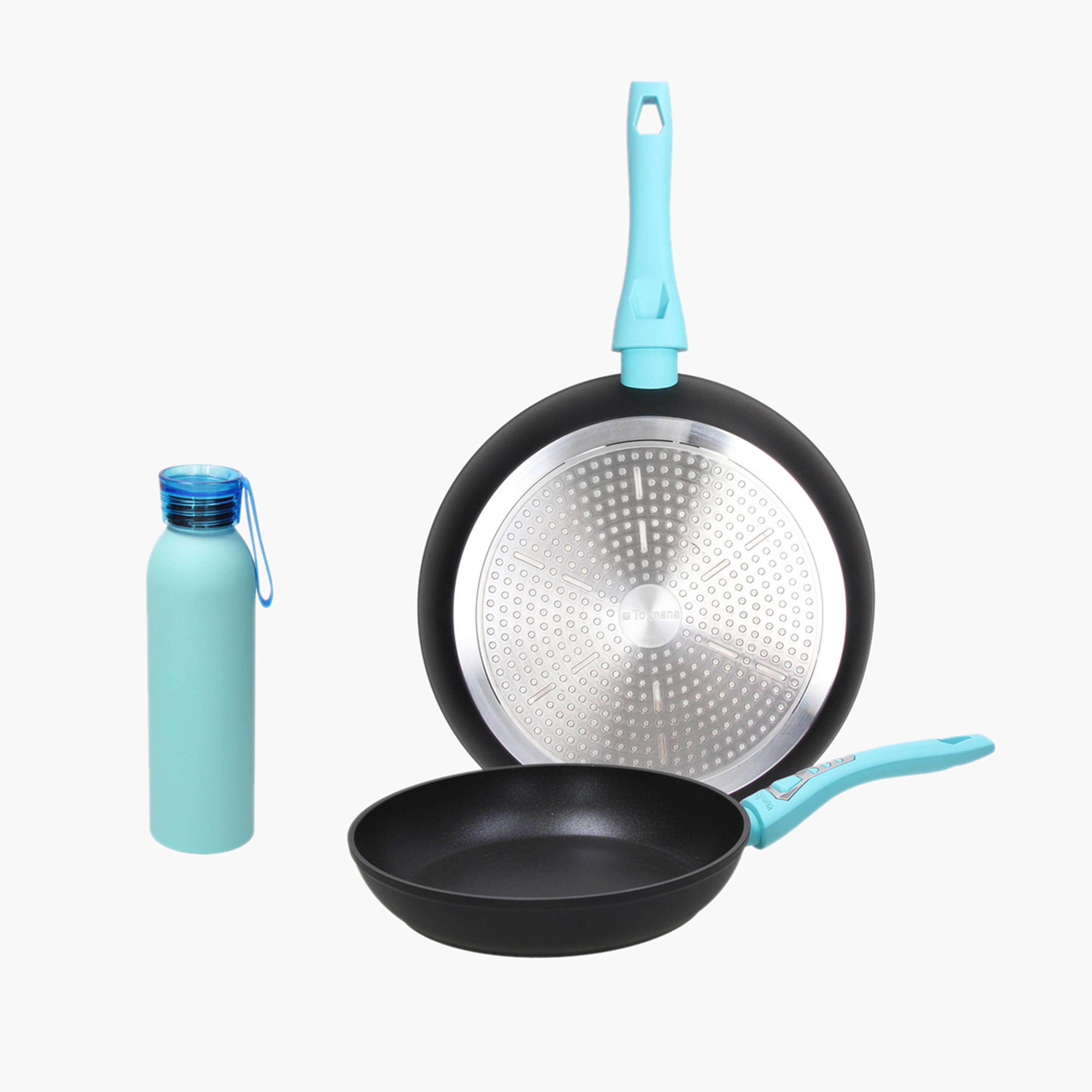 طقم مقلاة ألومنيوم مصبوب قطعتين مع قارورة من توجنانا-household-kitchen-cookware-cookwareandsets-image-1