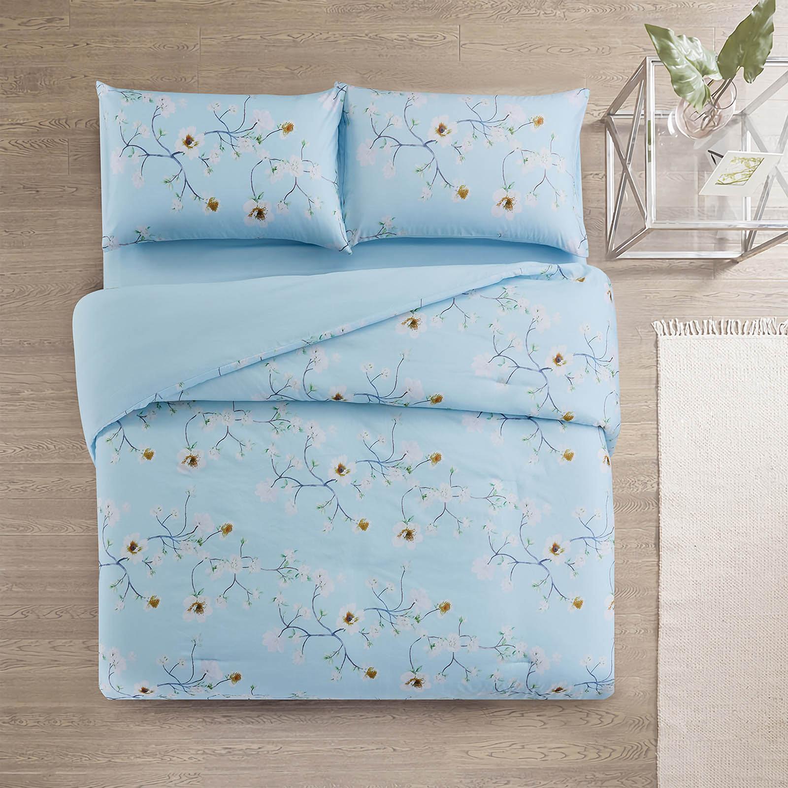 Bluebell 4-Piece Floral Print Microfiber King Comforter Set - 260x240 cms-household-bedding-comfortersandbedspreads-comforters-image-2