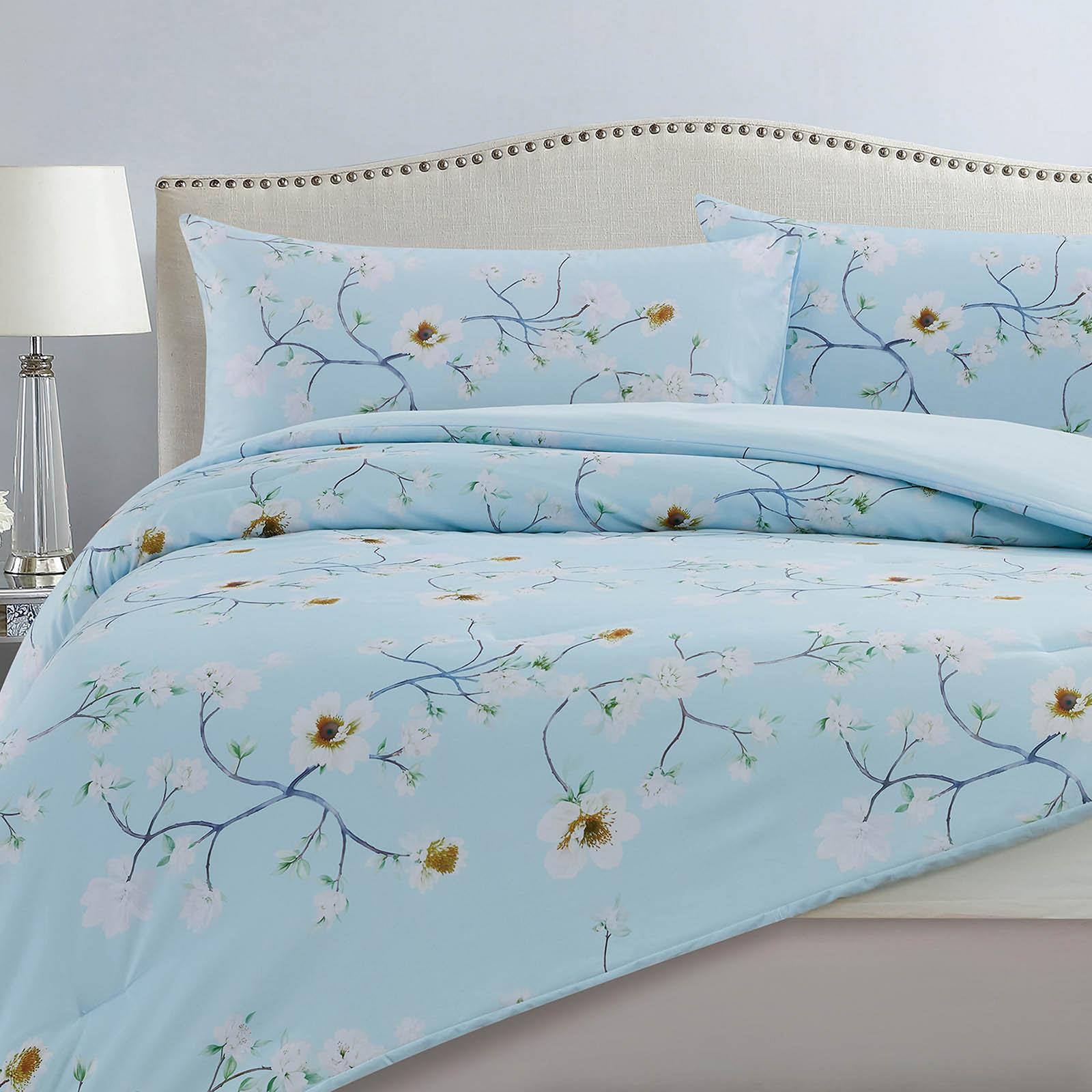 Bluebell 4-Piece Floral Print Microfiber King Comforter Set - 260x240 cms-household-bedding-comfortersandbedspreads-comforters-image-3