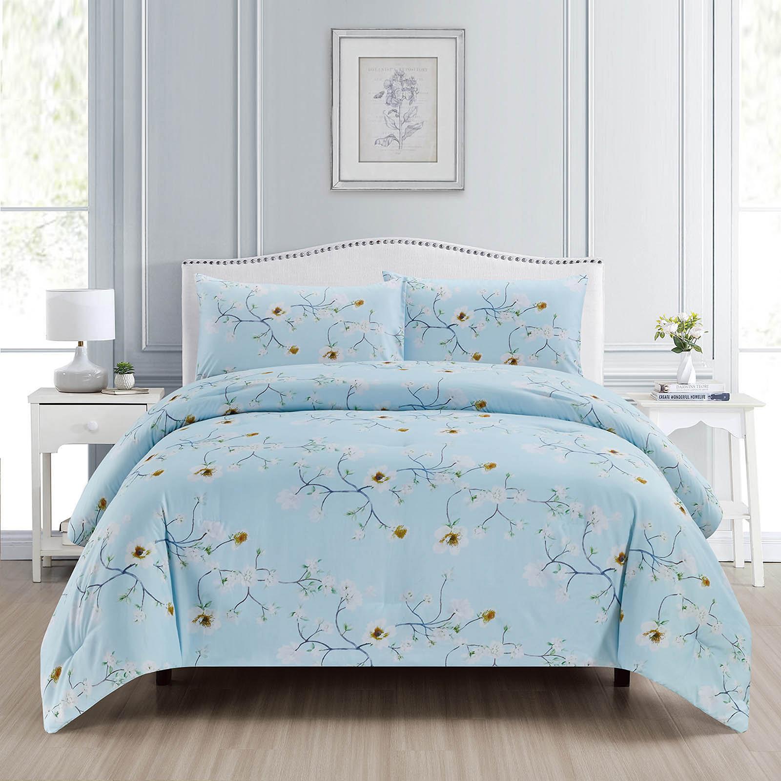 Bluebell 4-Piece Floral Print Microfiber King Comforter Set - 260x240 cms-household-bedding-comfortersandbedspreads-comforters-image-5