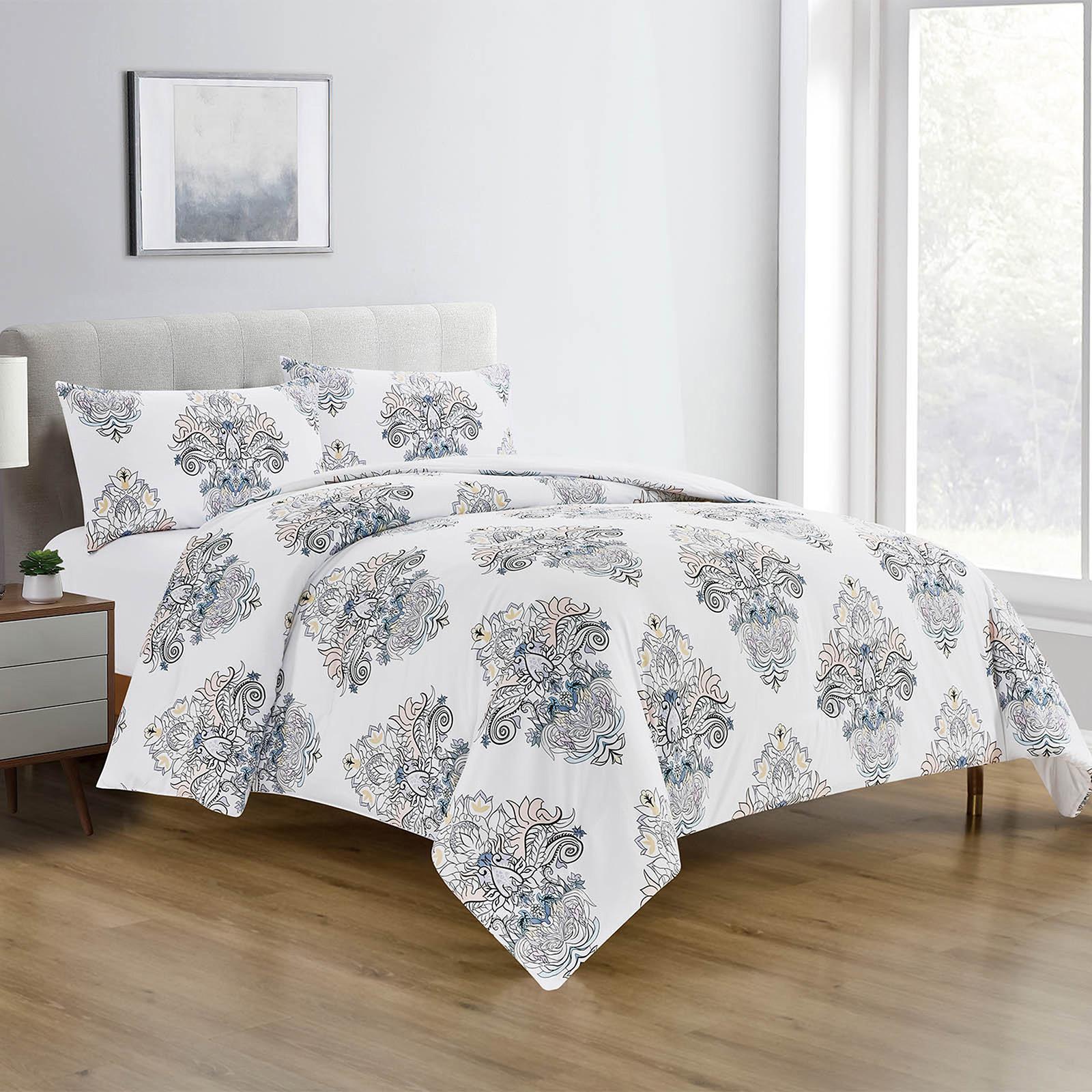 Rudy 4-Piece Printed Microfiber King Comforter Set - 260x240 cms-household-bedding-comfortersandbedspreads-comforters-image-1