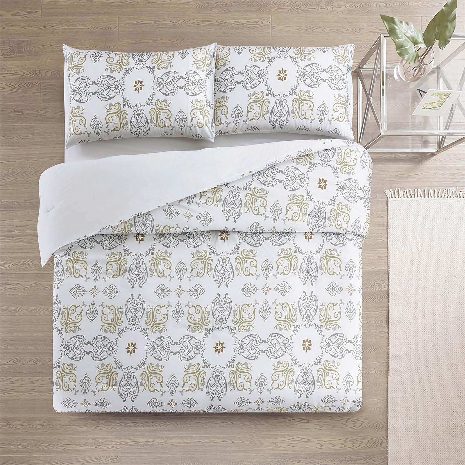 Viola 4-Piece Printed Microfiber King Comforter Set - 260x240 cms-household-bedding-comfortersandbedspreads-comforters-image-2