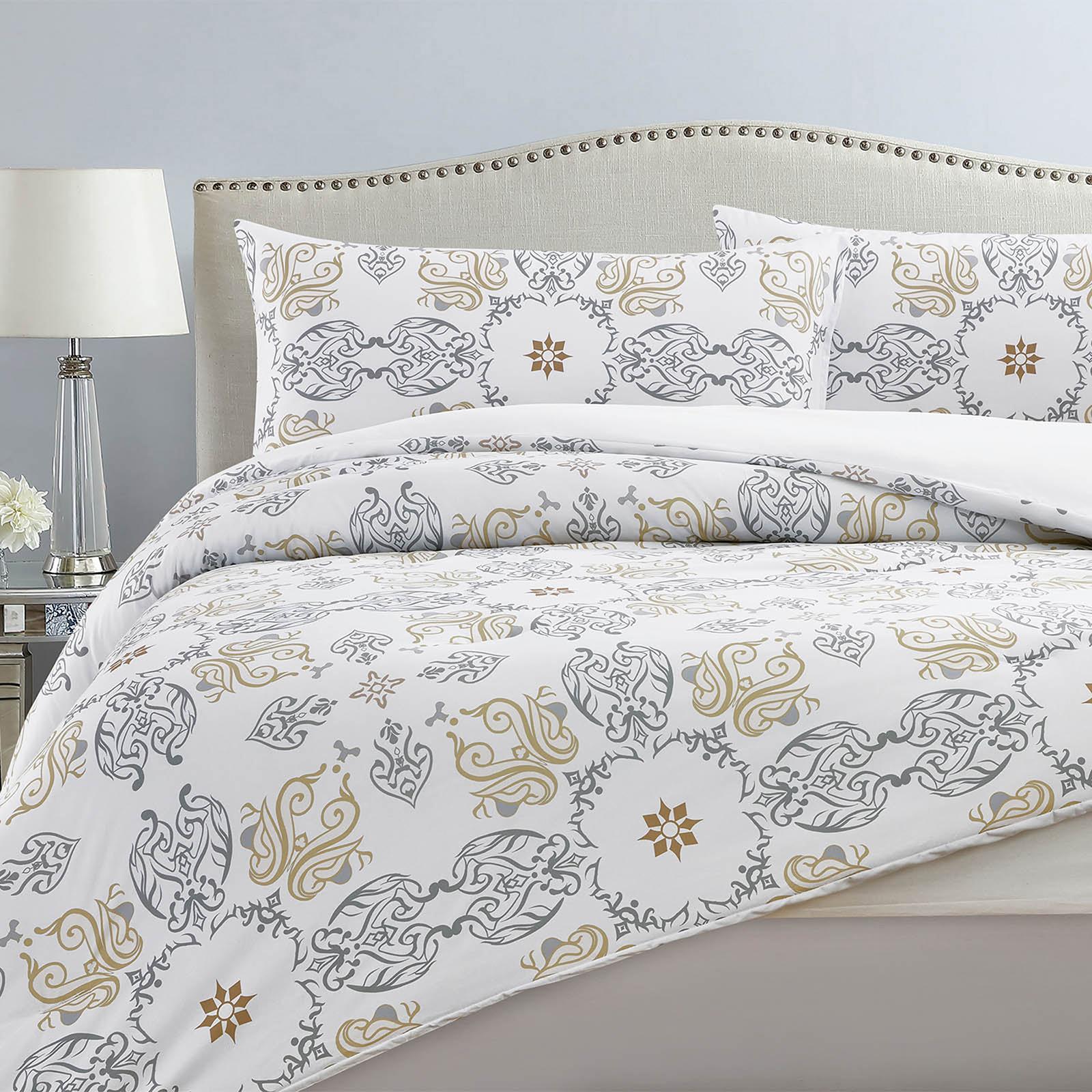 Viola 4-Piece Printed Microfiber King Comforter Set - 260x240 cms-household-bedding-comfortersandbedspreads-comforters-image-3