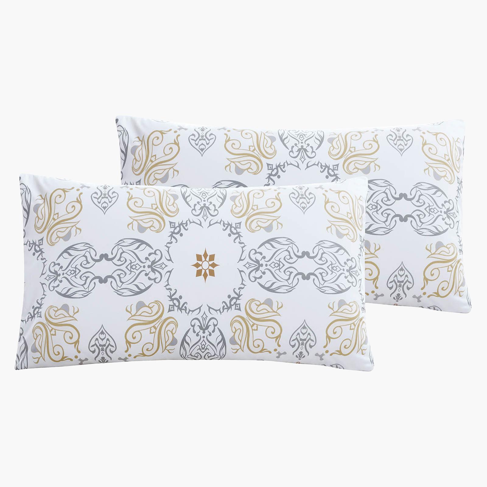 Viola 4-Piece Printed Microfiber King Comforter Set - 260x240 cms-household-bedding-comfortersandbedspreads-comforters-image-4