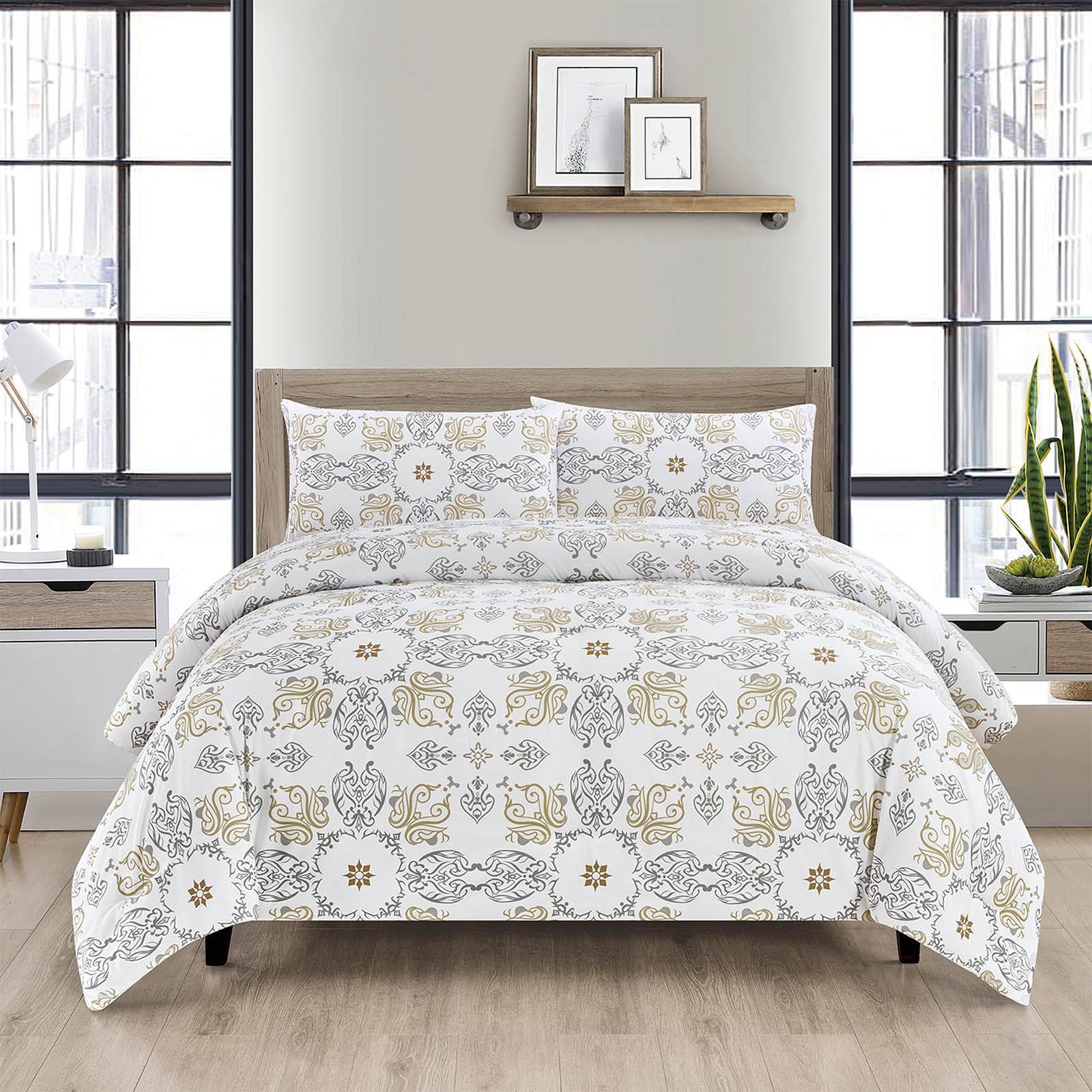 Viola 4-Piece Printed Microfiber King Comforter Set - 260x240 cms-household-bedding-comfortersandbedspreads-comforters-image-5