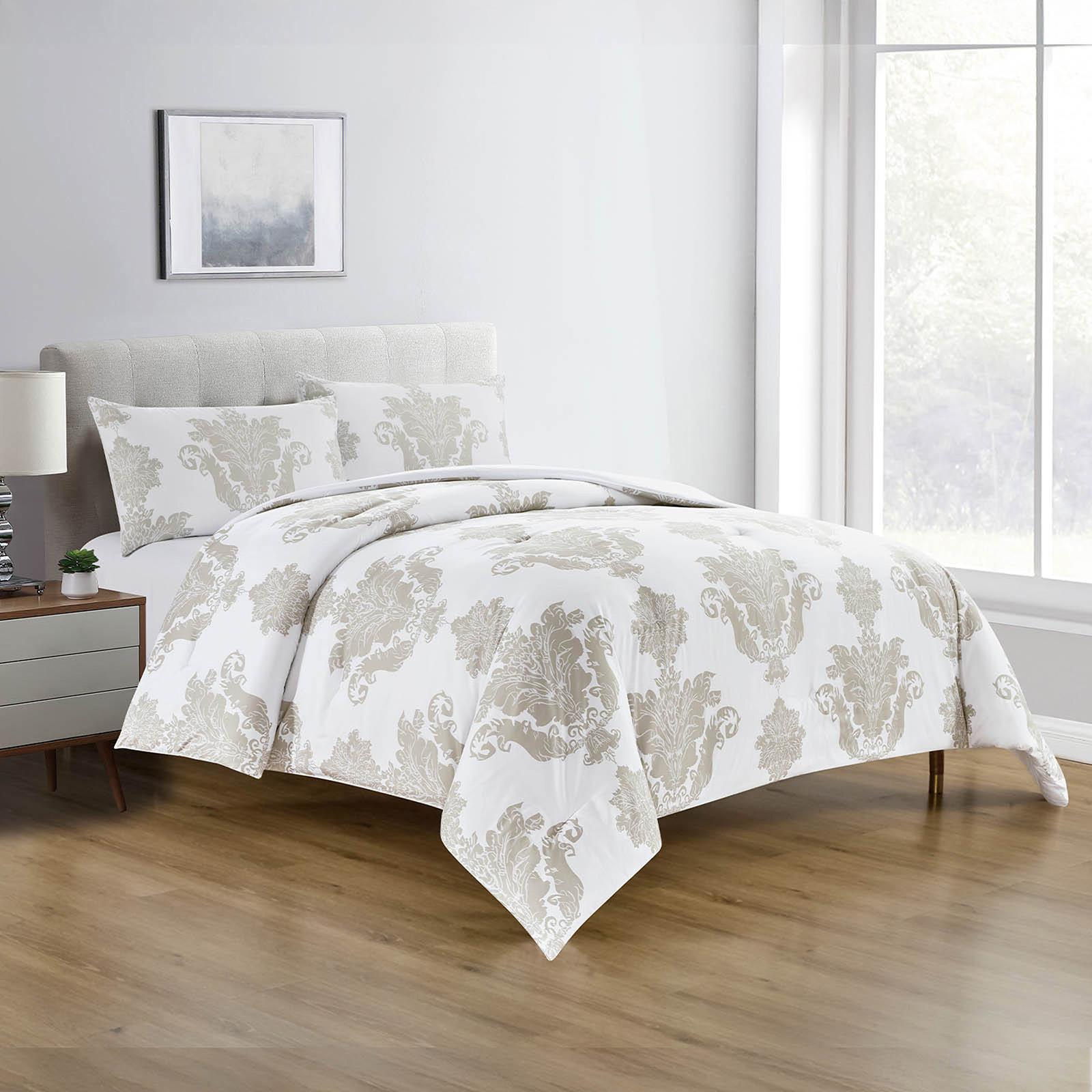 Lazio 4-Piece Printed Microfiber King Comforter Set - 260x240 cms-household-bedding-comfortersandbedspreads-comforters-image-1