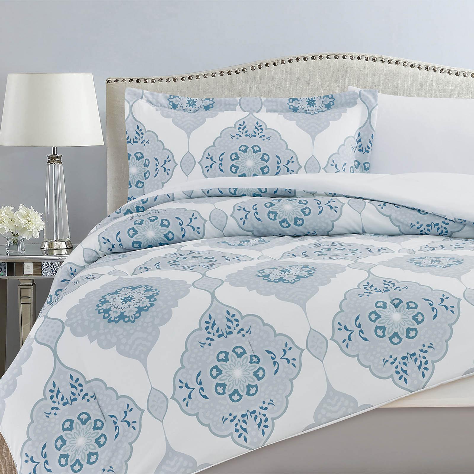 Siro 4-Piece Printed Microfiber Queen Comforter Set - 240x190 cms-household-bedding-comfortersandbedspreads-comforters-image-3