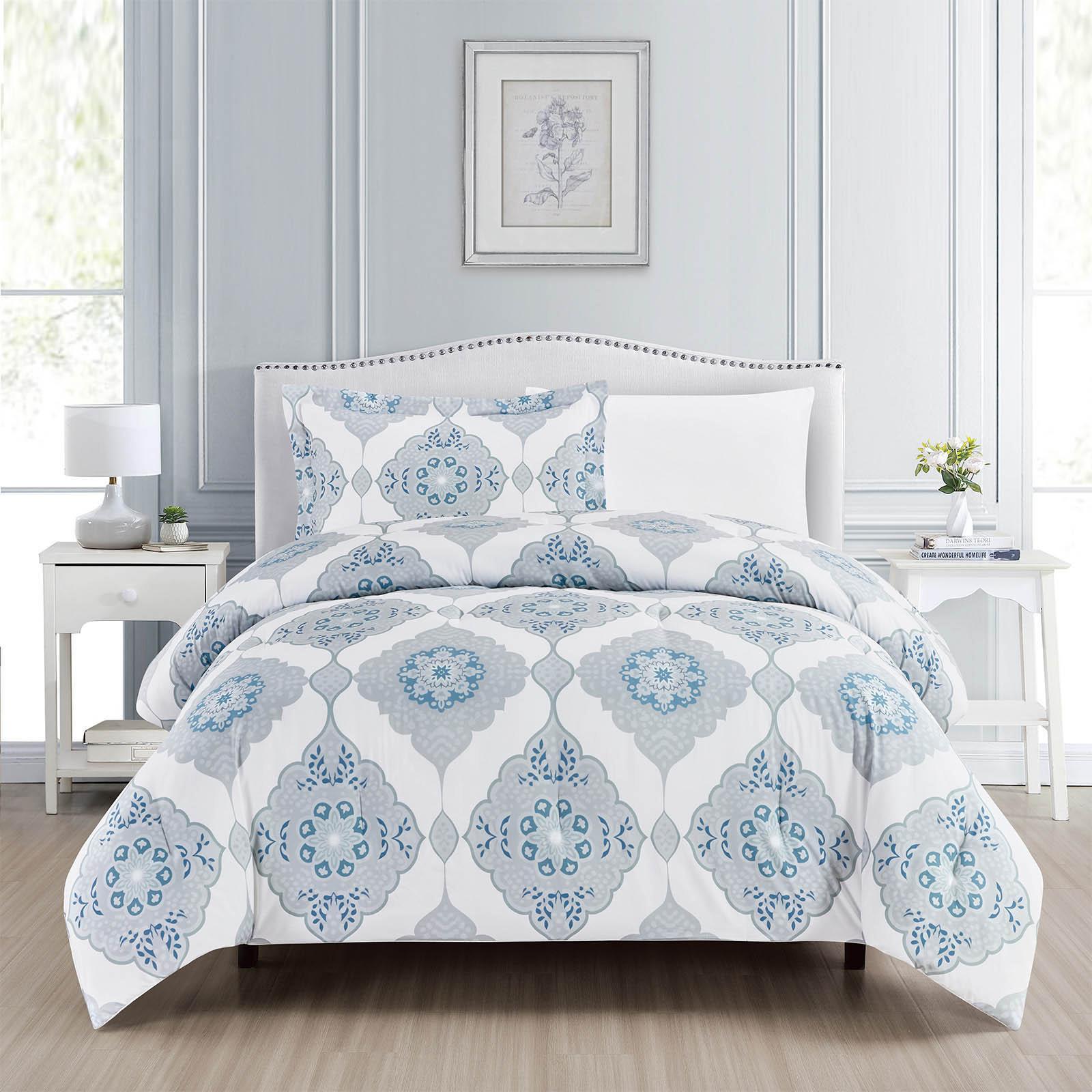 Siro 4-Piece Printed Microfiber Queen Comforter Set - 240x190 cms-household-bedding-comfortersandbedspreads-comforters-image-5