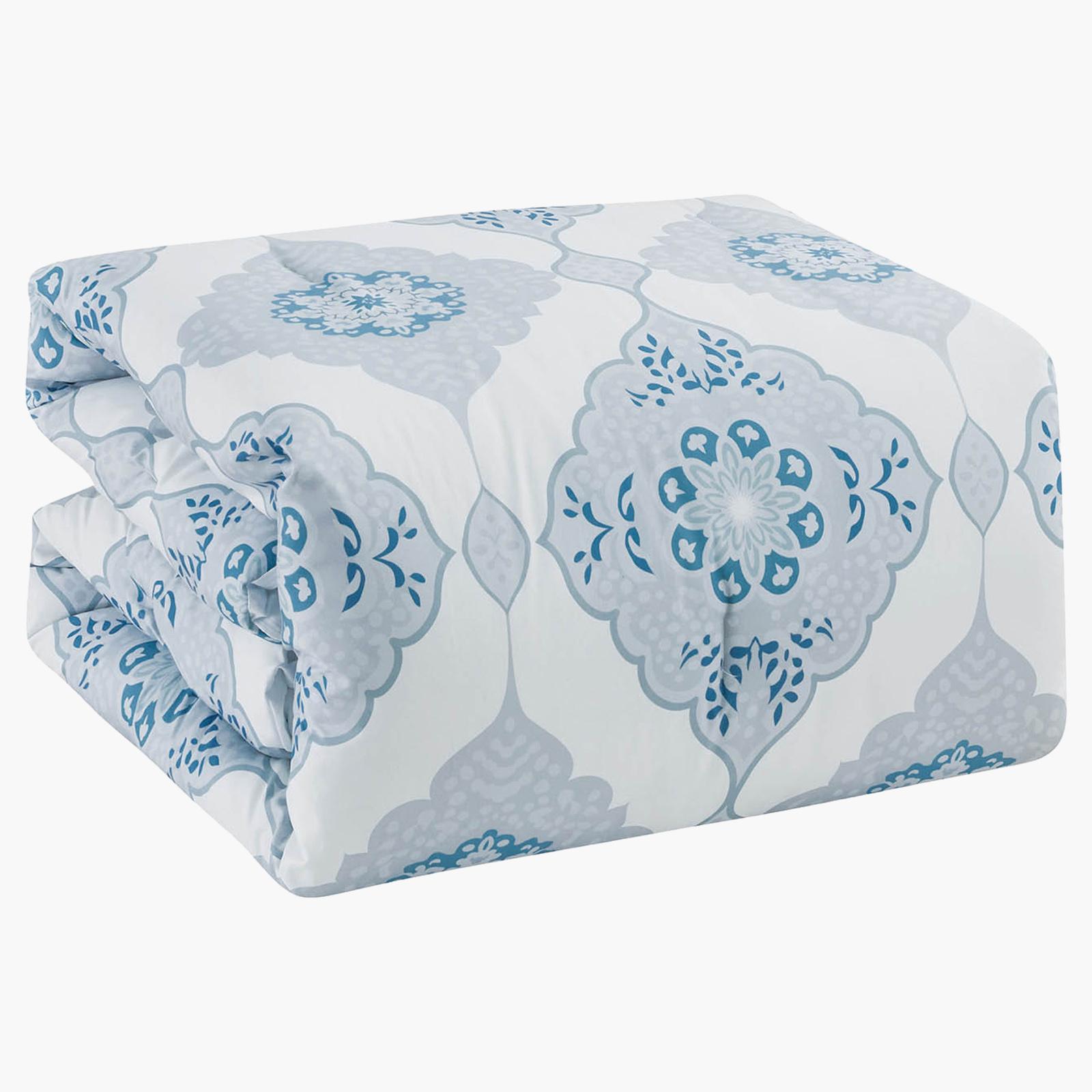 Siro 4-Piece Printed Microfiber Queen Comforter Set - 240x190 cms-household-bedding-comfortersandbedspreads-comforters-image-6