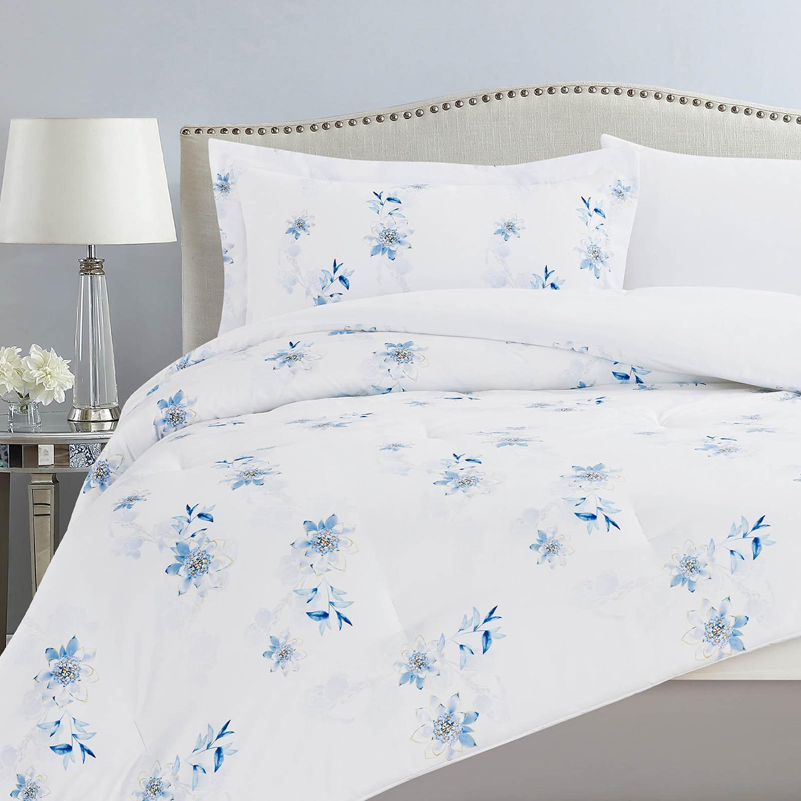 Melika 4-Piece Floral Print Microfiber Queen Comforter Set - 240x190 cms-household-bedding-comfortersandbedspreads-comforters-image-3