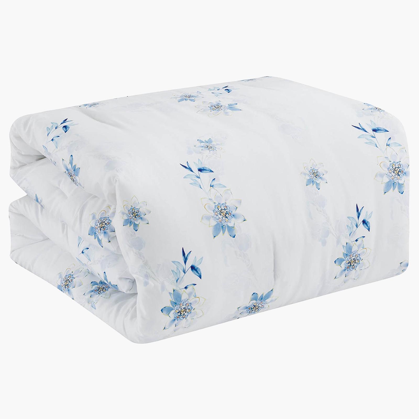 Melika 4-Piece Floral Print Microfiber Queen Comforter Set - 240x190 cms-household-bedding-comfortersandbedspreads-comforters-image-6