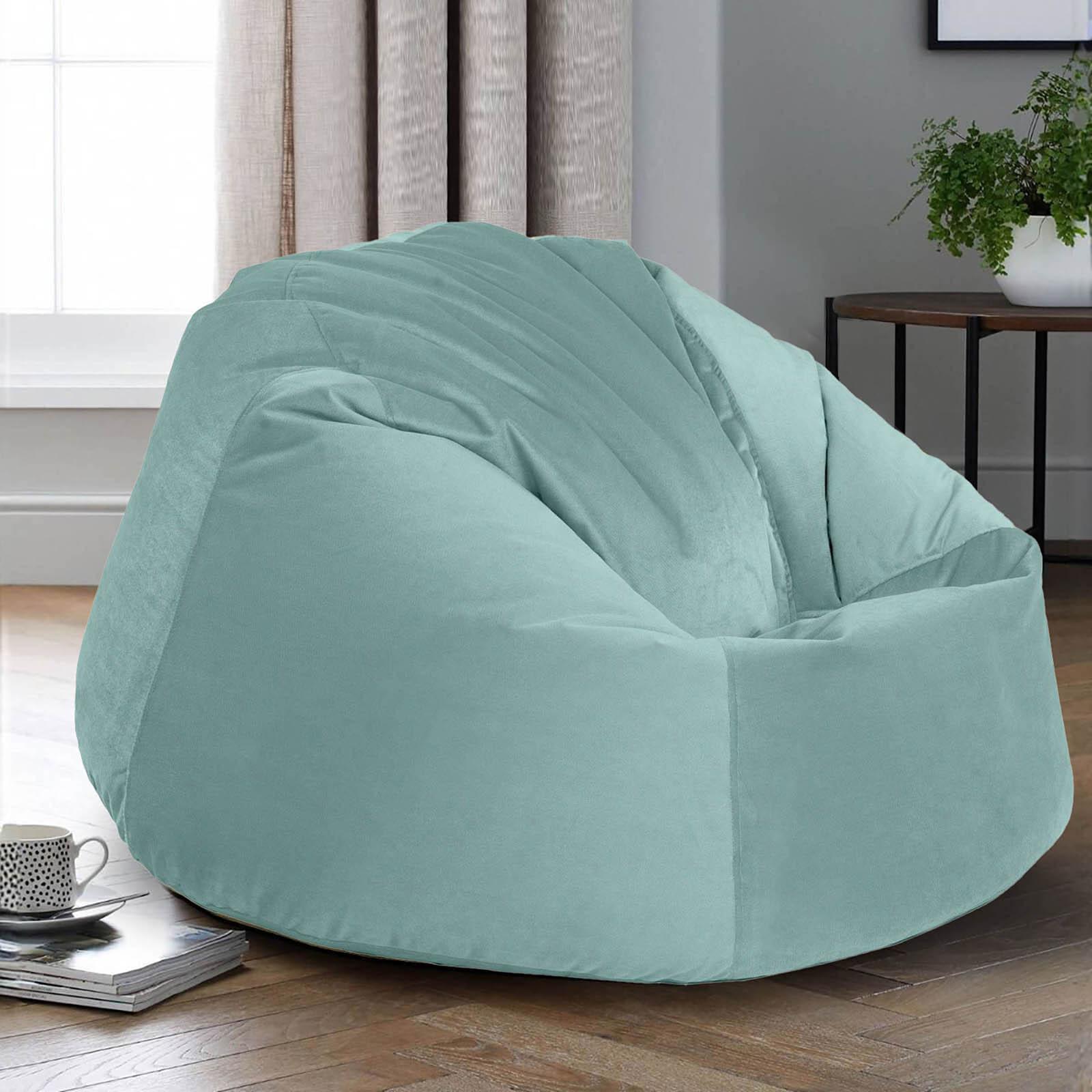 Niklas Velvet Bean Bag Chair - Small-furniture-sofaandseating-ottomansbeanbagsandpoufs-image-1