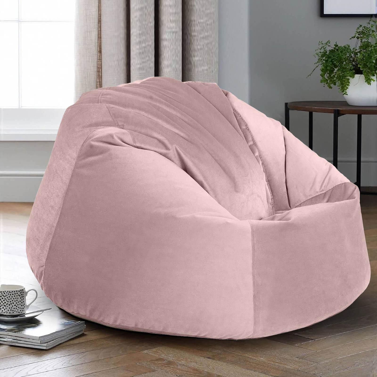 Niklas Velvet Bean Bag Chair - Small-furniture-sofaandseating-ottomansbeanbagsandpoufs-image-1