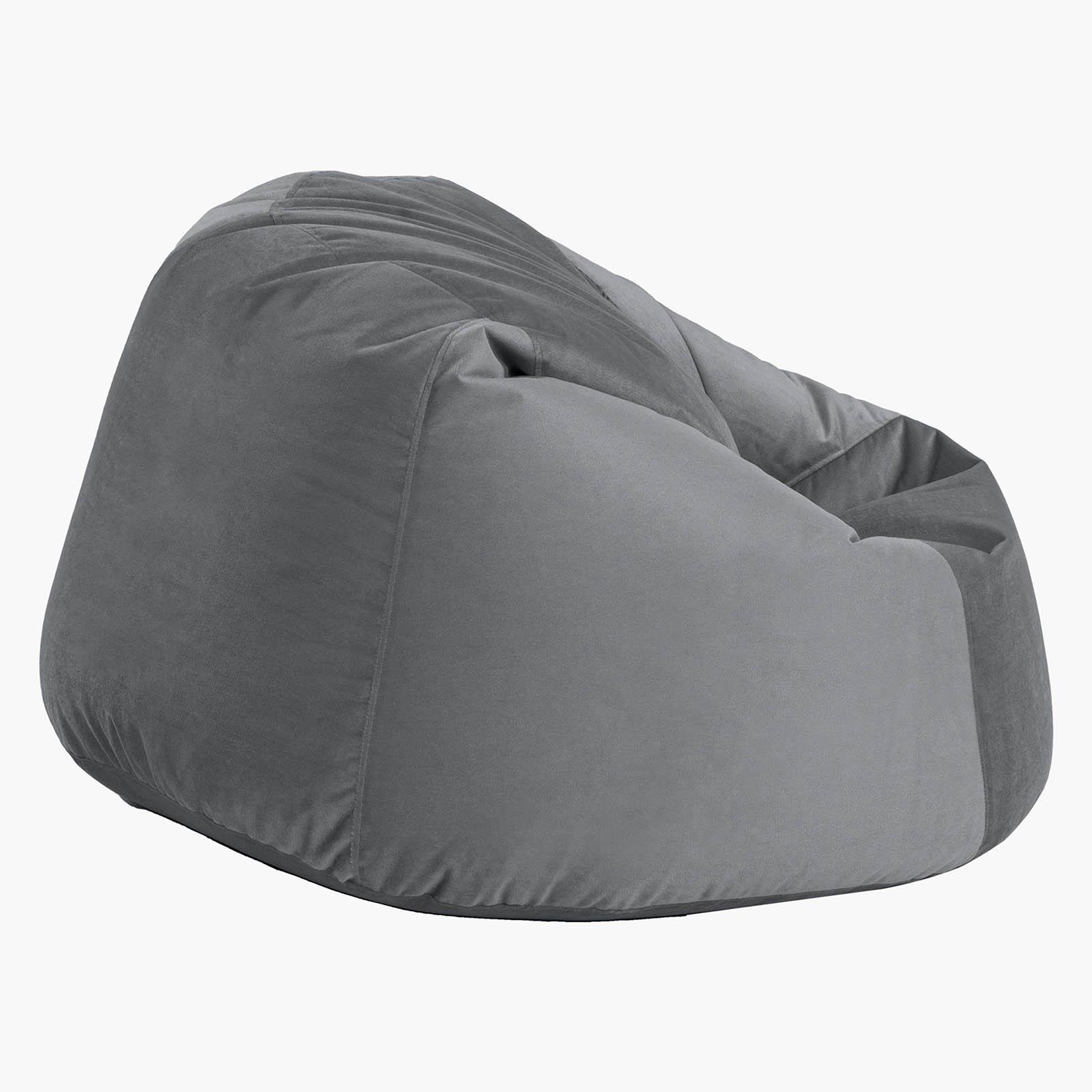 Niklas Velvet Bean Bag Chair - Small-furniture-sofaandseating-ottomansbeanbagsandpoufs-image-3
