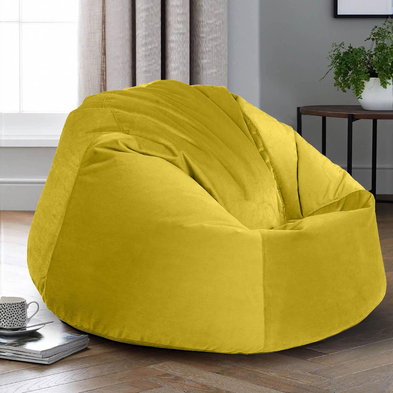 Niklas Velvet Bean Bag Chair - Small-furniture-sofaandseating-ottomansbeanbagsandpoufs-image-1