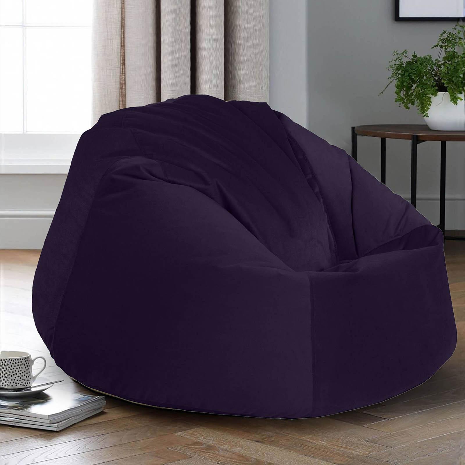 Niklas Velvet Bean Bag Chair - Small-furniture-sofaandseating-ottomansbeanbagsandpoufs-image-1