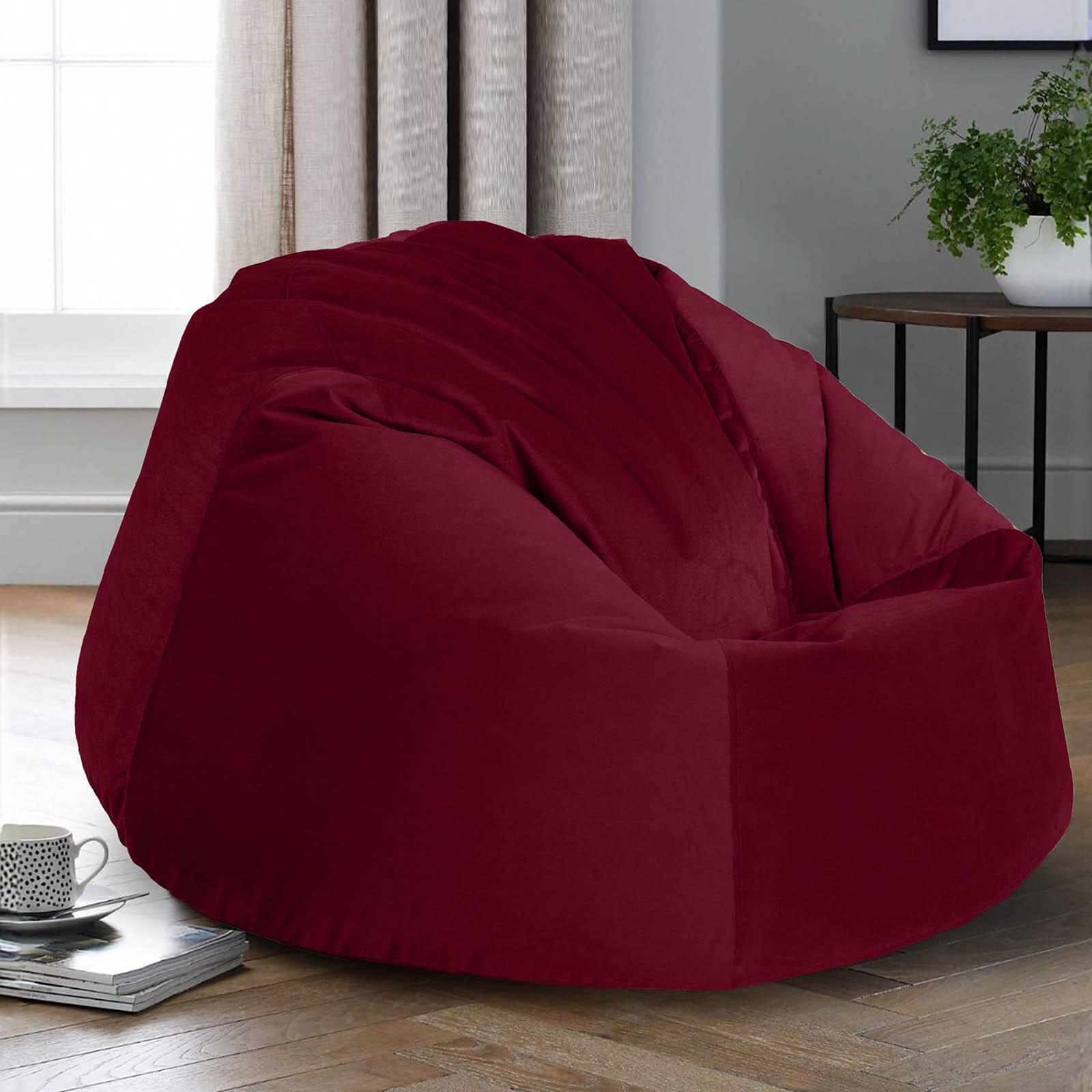 Niklas Velvet Bean Bag Chair - Small-furniture-sofaandseating-ottomansbeanbagsandpoufs-image-1