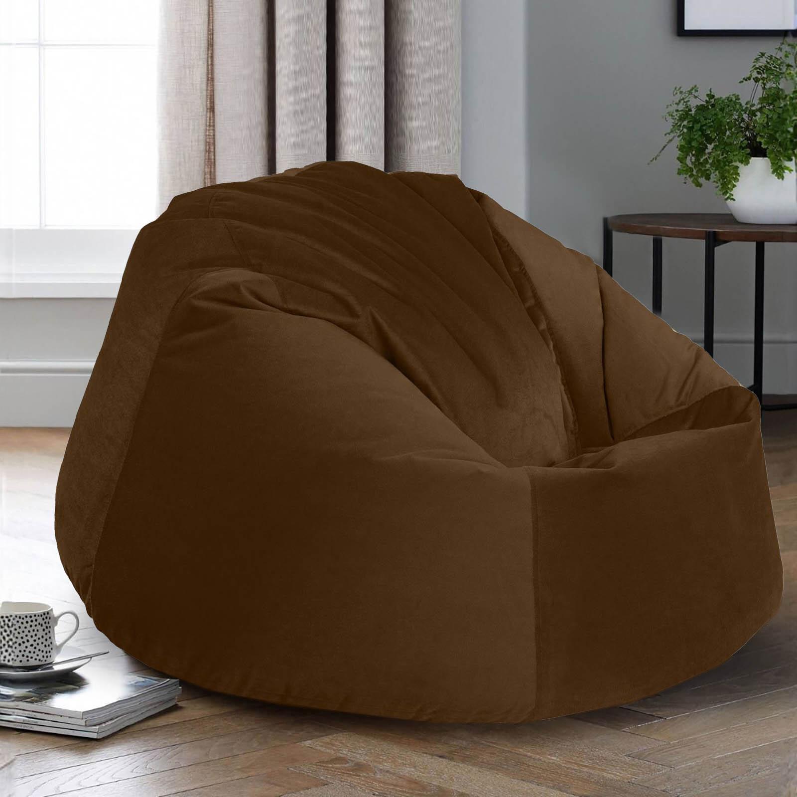 Niklas Velvet Bean Bag Chair - Small-furniture-sofaandseating-ottomansbeanbagsandpoufs-image-1