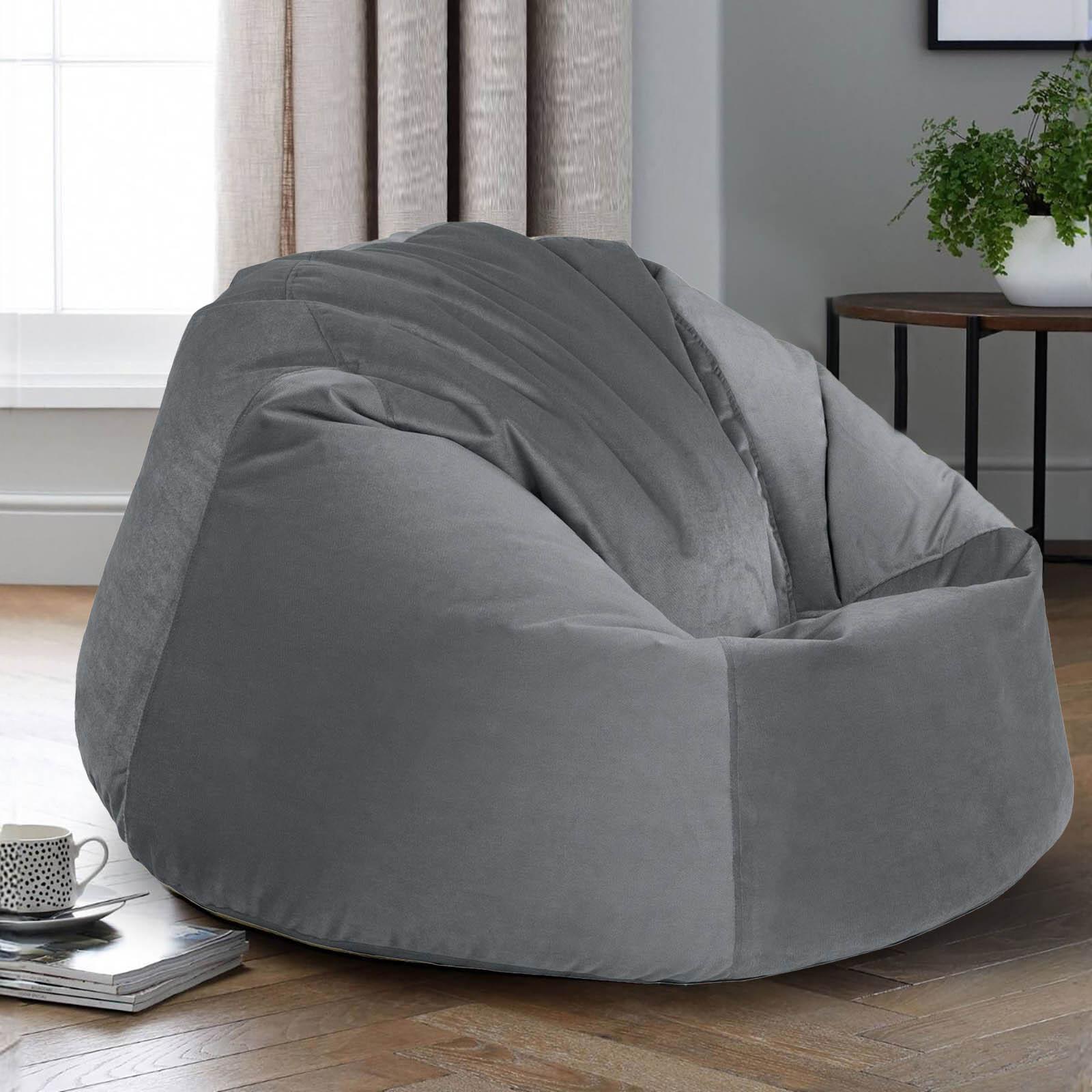 Niklas Velvet Bean Bag Chair - Medium-furniture-sofaandseating-ottomansbeanbagsandpoufs-image-1