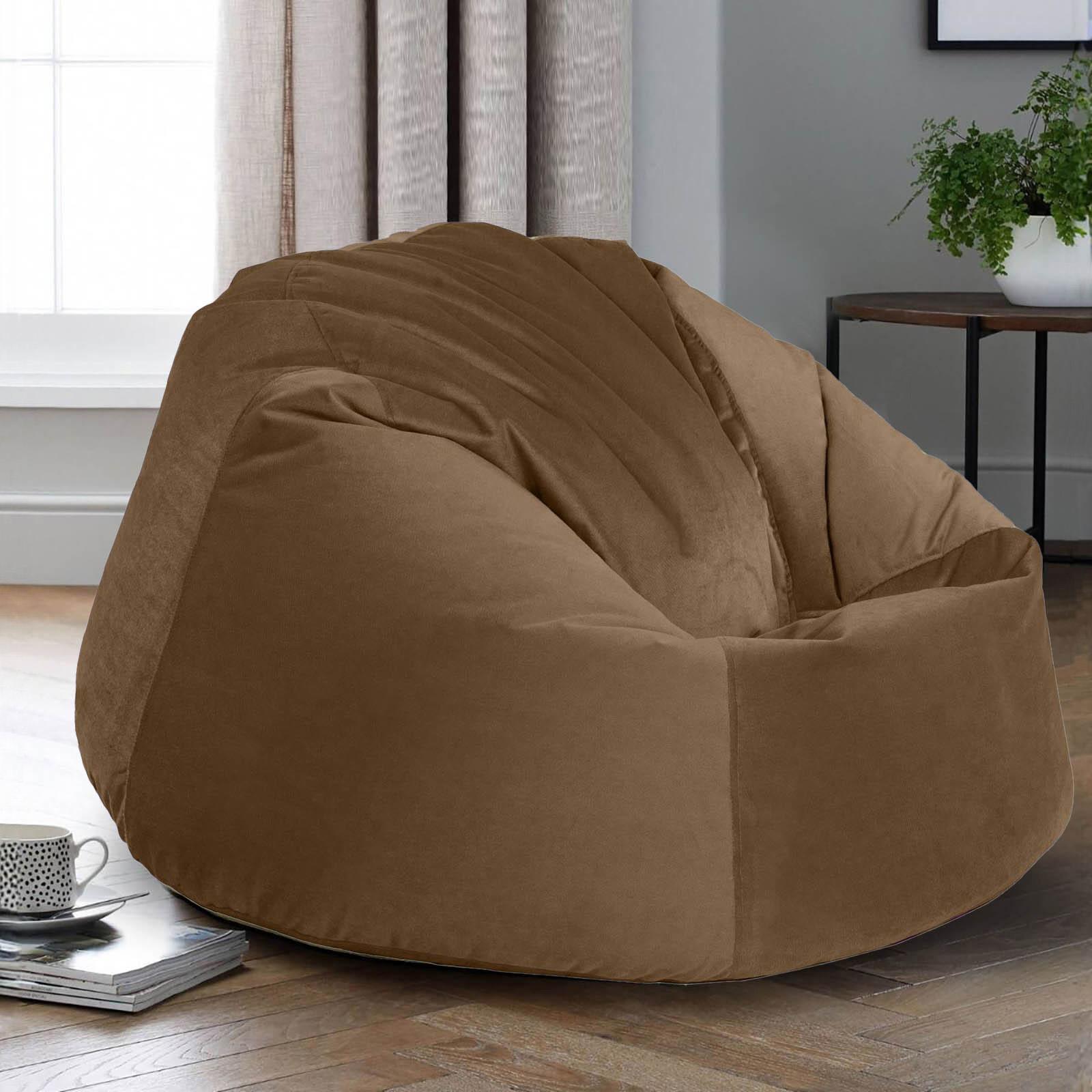 Niklas Velvet Bean Bag Chair - 120x70 cms-furniture-sofaandseating-ottomansbeanbagsandpoufs-image-1