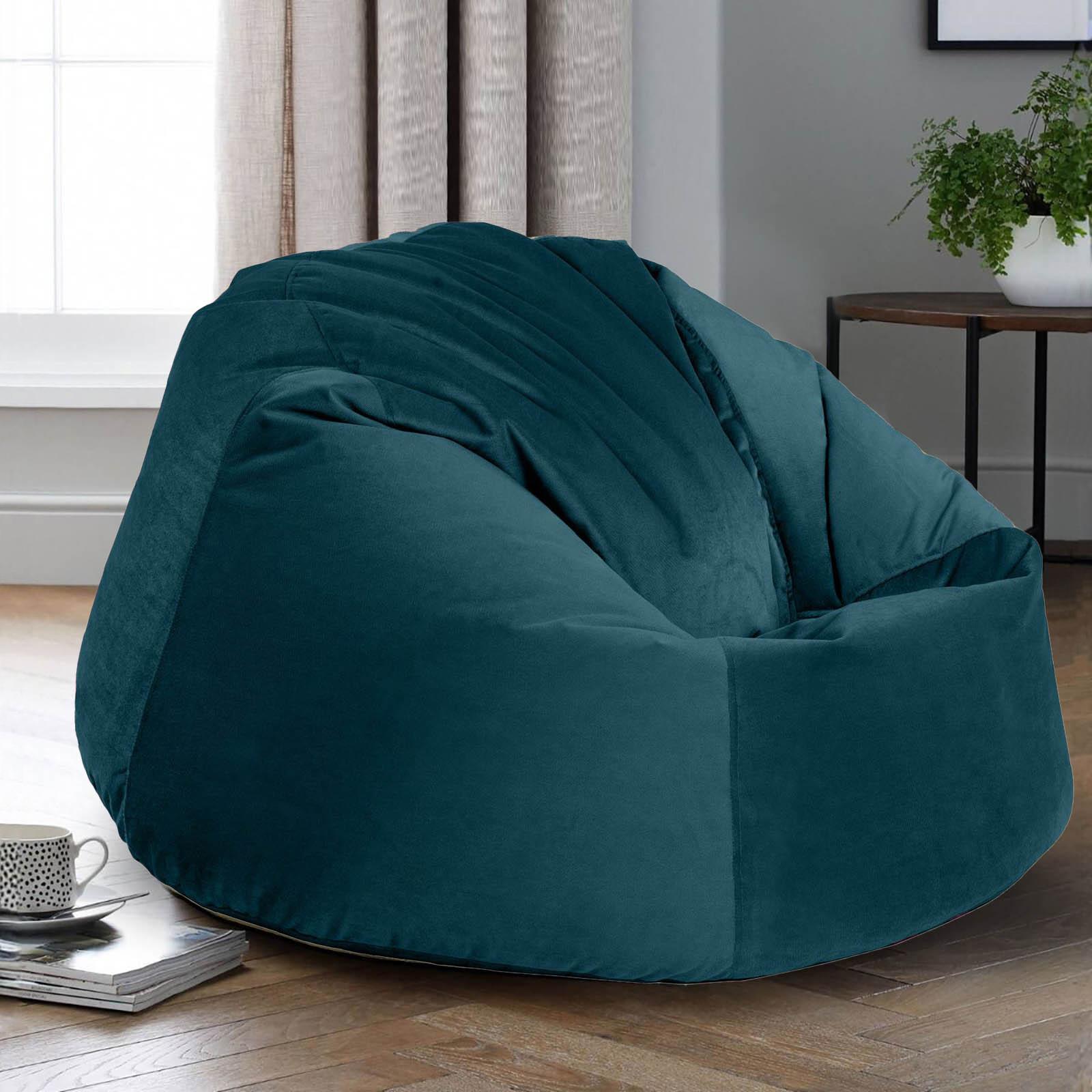 Niklas Velvet Bean Bag Chair - 120x70 cms-furniture-sofaandseating-ottomansbeanbagsandpoufs-image-1