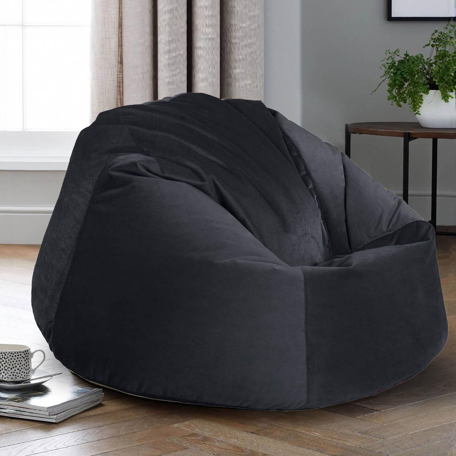 Niklas Velvet Bean Bag Chair - 120x70 cms-furniture-sofaandseating-ottomansbeanbagsandpoufs-image-1