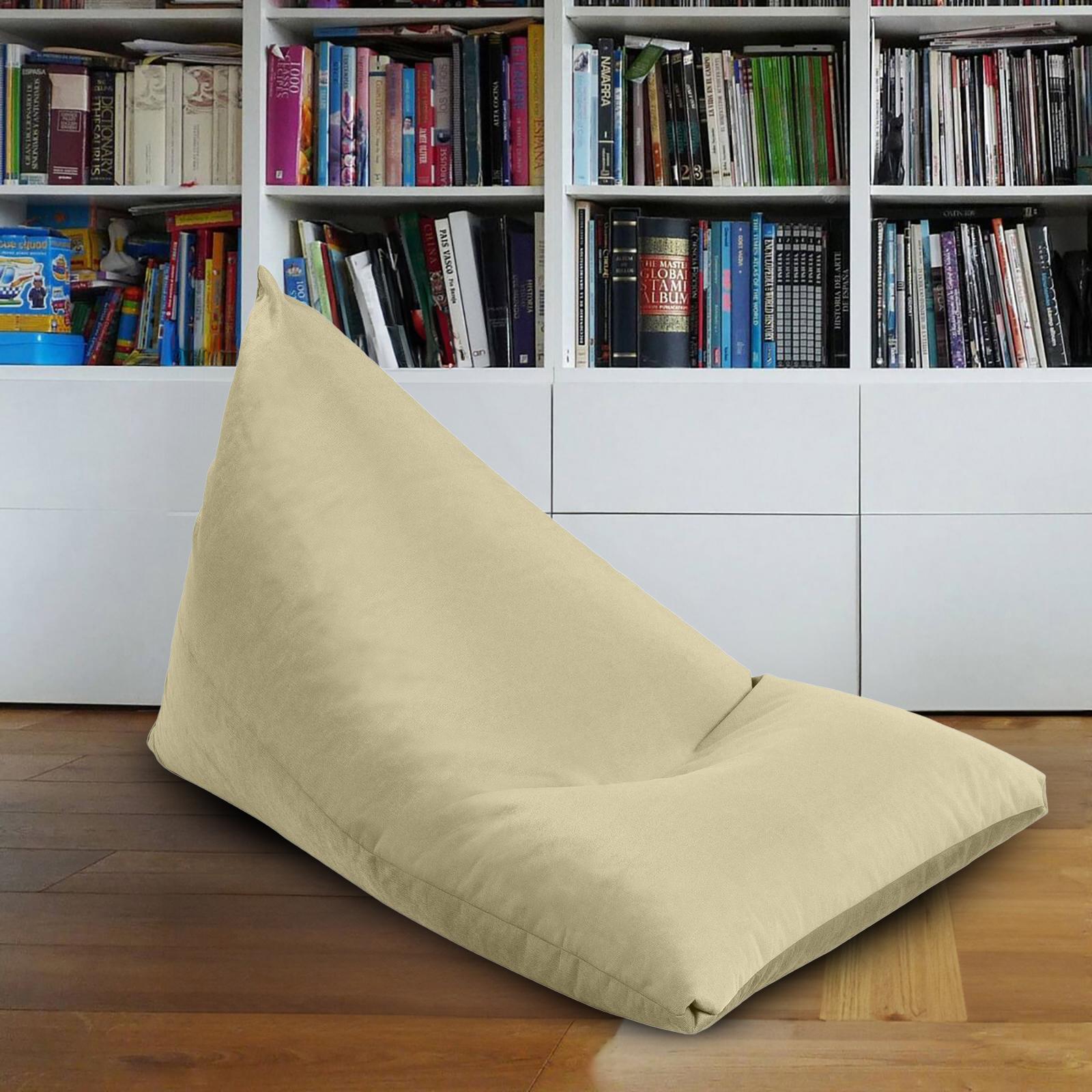 Ilkay Solid Velvet Bean Bag Chair - Small-furniture-sofaandseating-ottomansbeanbagsandpoufs-image-1