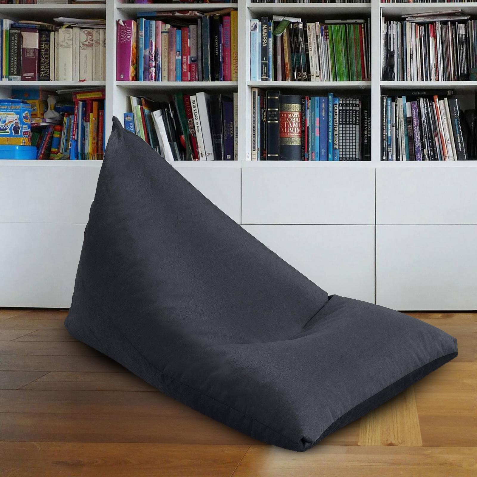 Ilkay Solid Velvet Bean Bag Chair - Small-furniture-sofaandseating-ottomansbeanbagsandpoufs-image-1