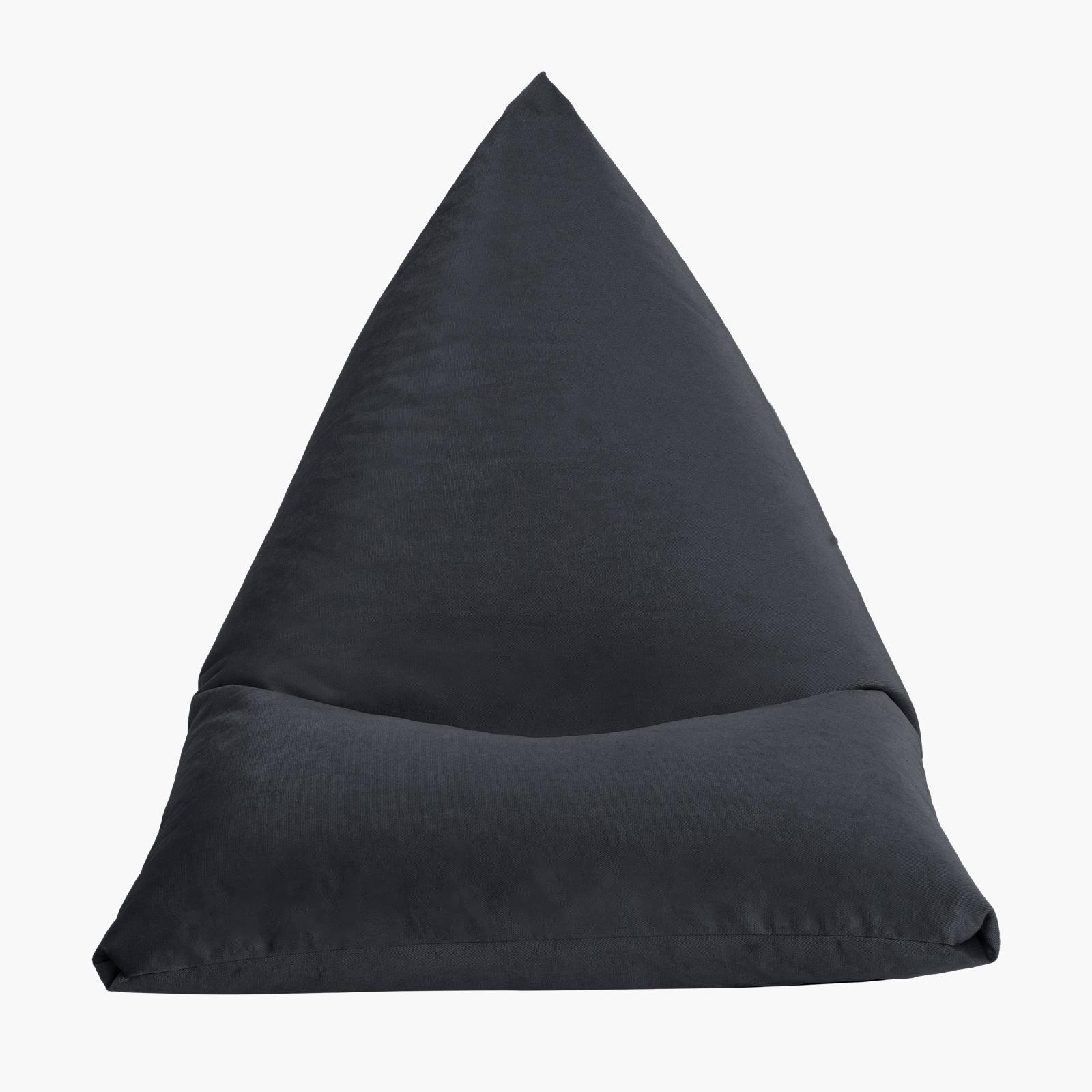 Ilkay Solid Velvet Bean Bag Chair - Small-furniture-sofaandseating-ottomansbeanbagsandpoufs-image-4