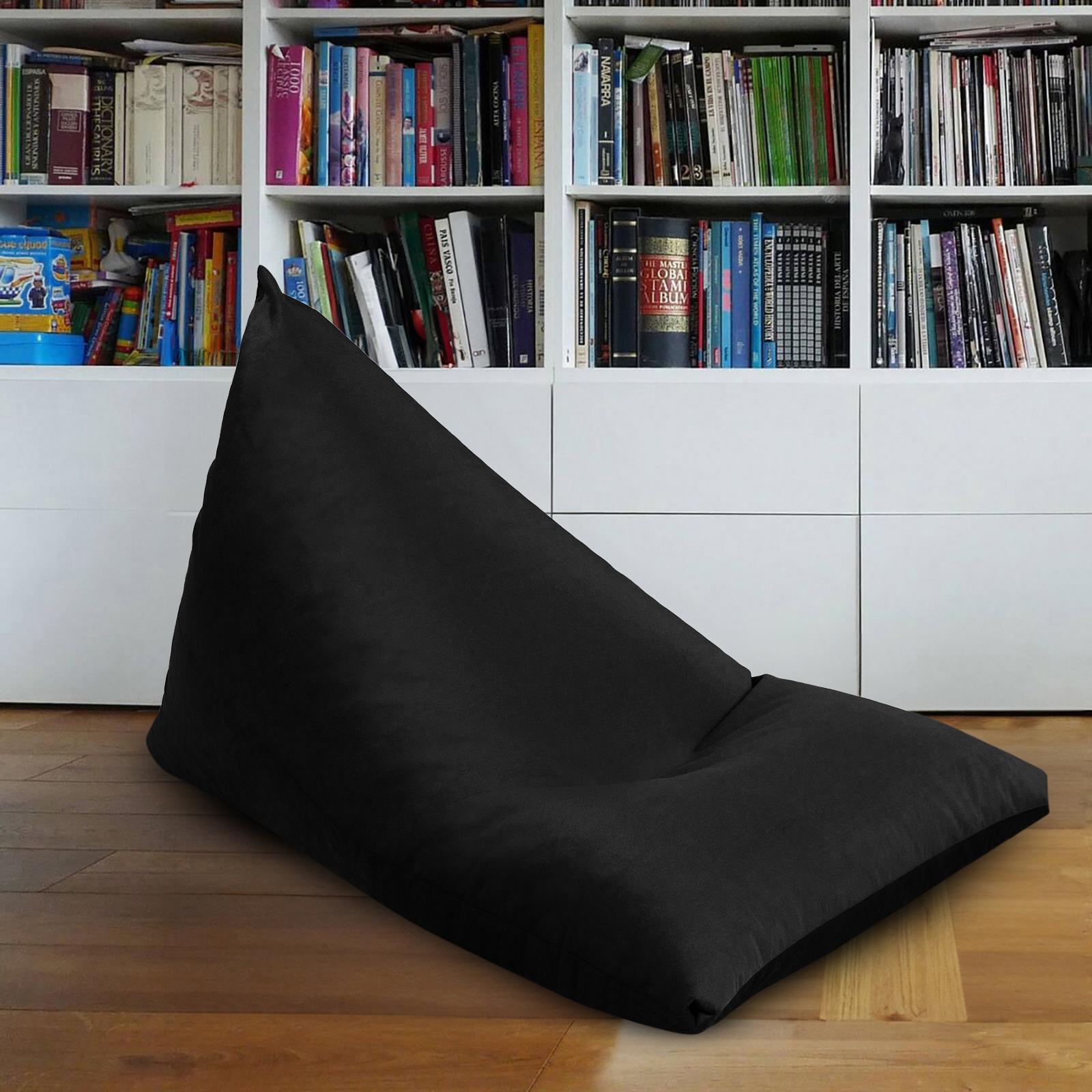 Ilkay Solid Velvet Bean Bag Chair - Small-furniture-sofaandseating-ottomansbeanbagsandpoufs-image-1