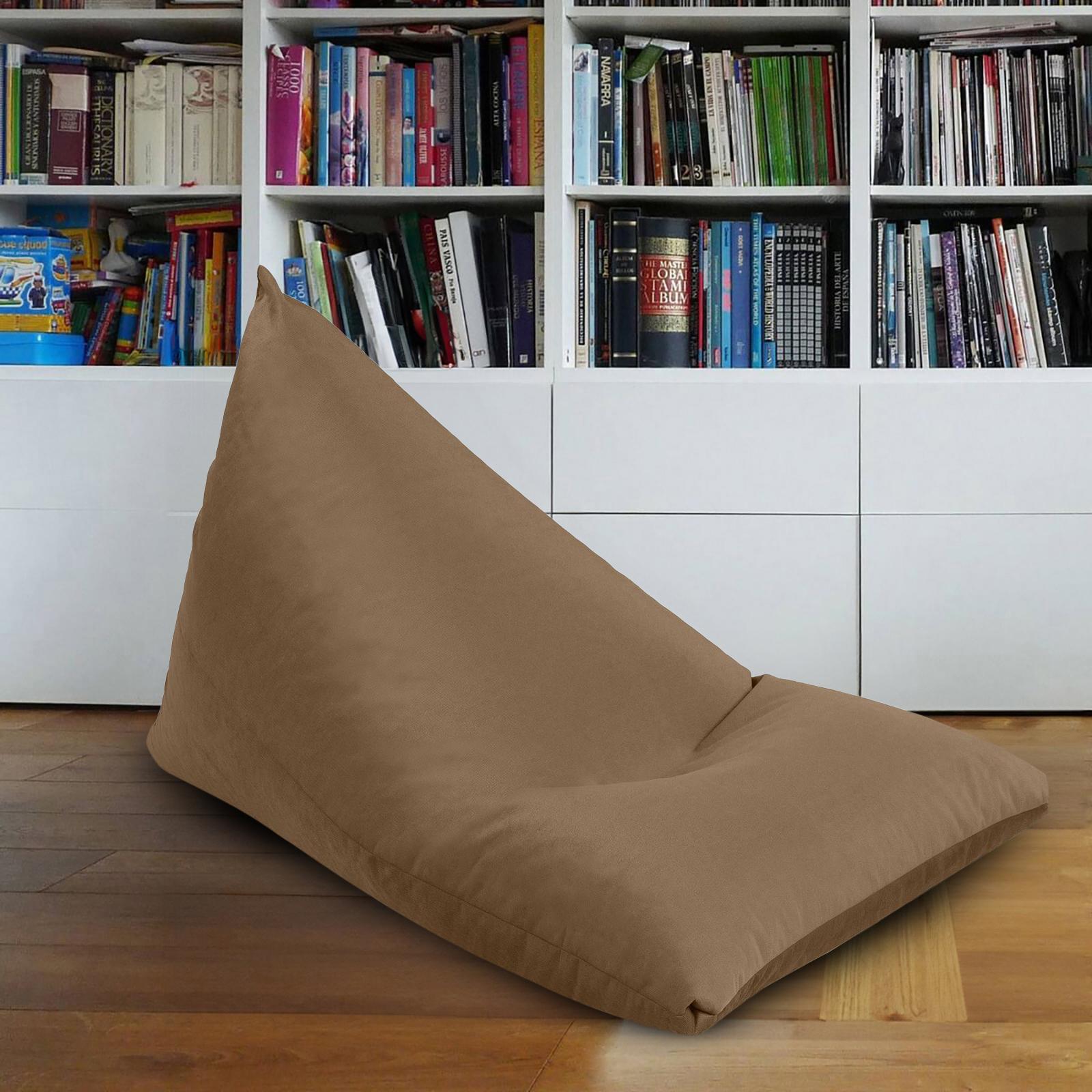 Ilkay Solid Velvet Bean Bag Chair - Large-furniture-sofaandseating-ottomansbeanbagsandpoufs-image-1