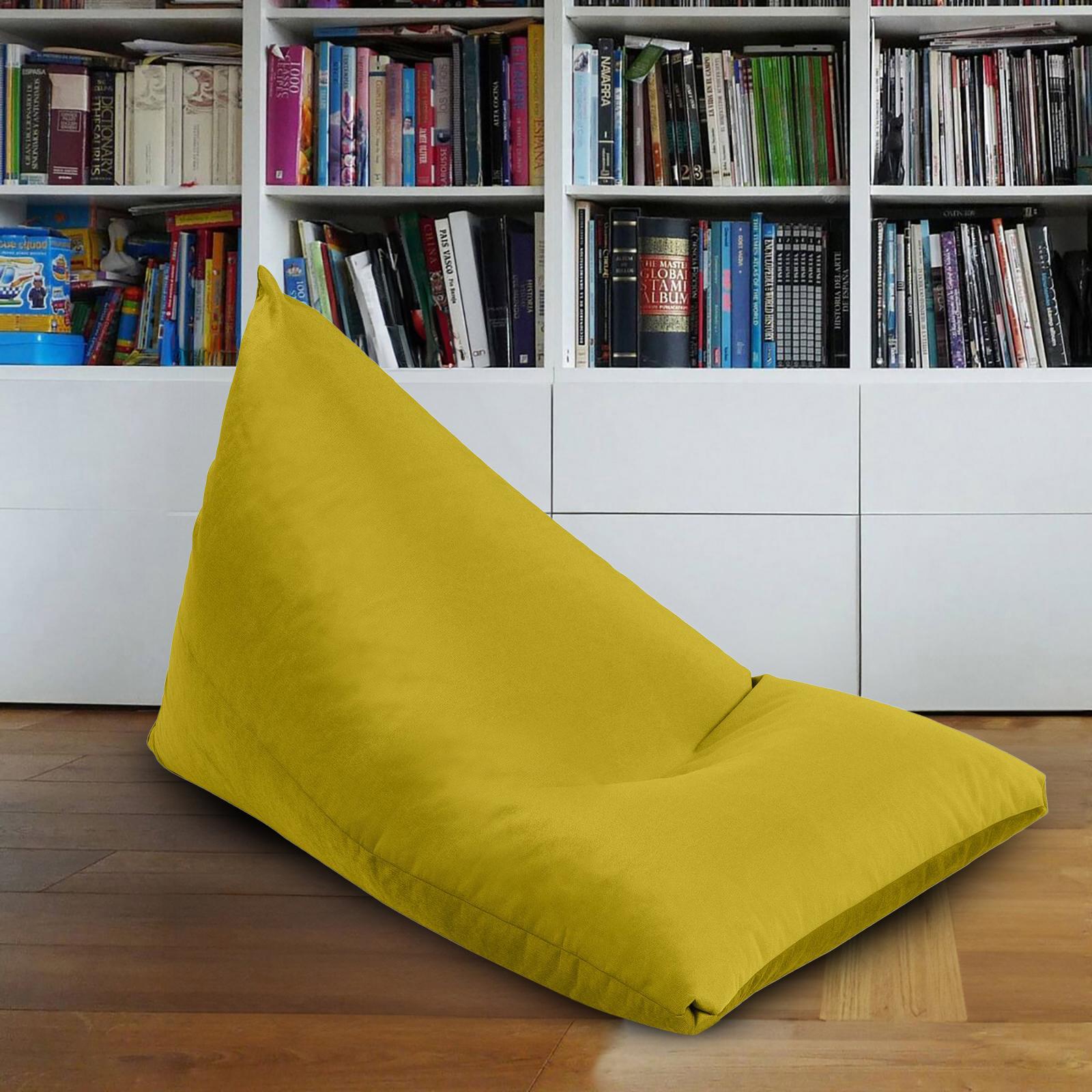 Ilkay Solid Velvet Bean Bag Chair - Large-furniture-sofaandseating-ottomansbeanbagsandpoufs-image-1