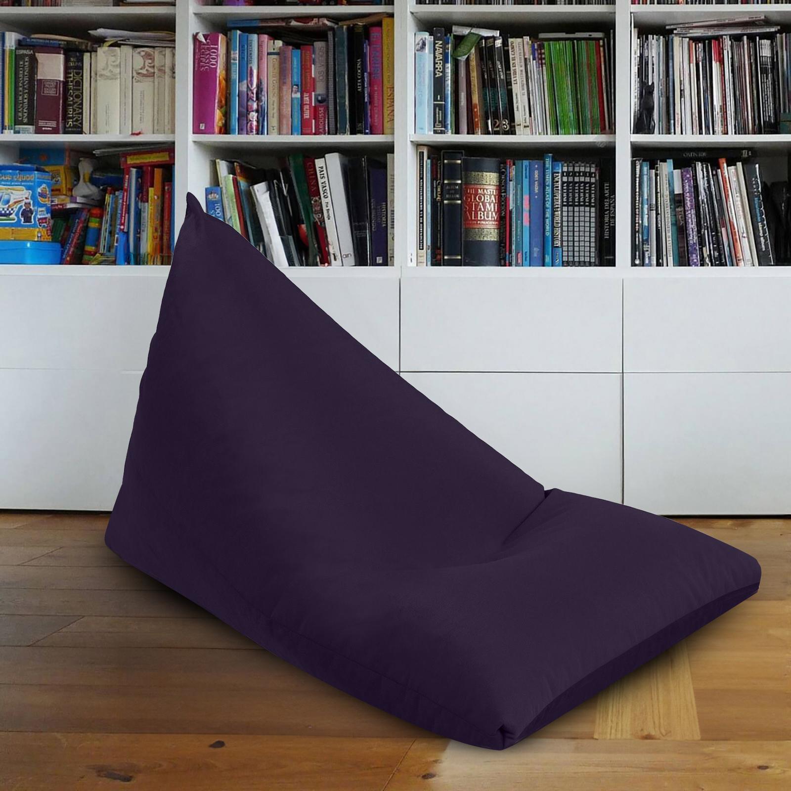 Ilkay Solid Velvet Bean Bag Chair - Large-furniture-sofaandseating-ottomansbeanbagsandpoufs-image-1