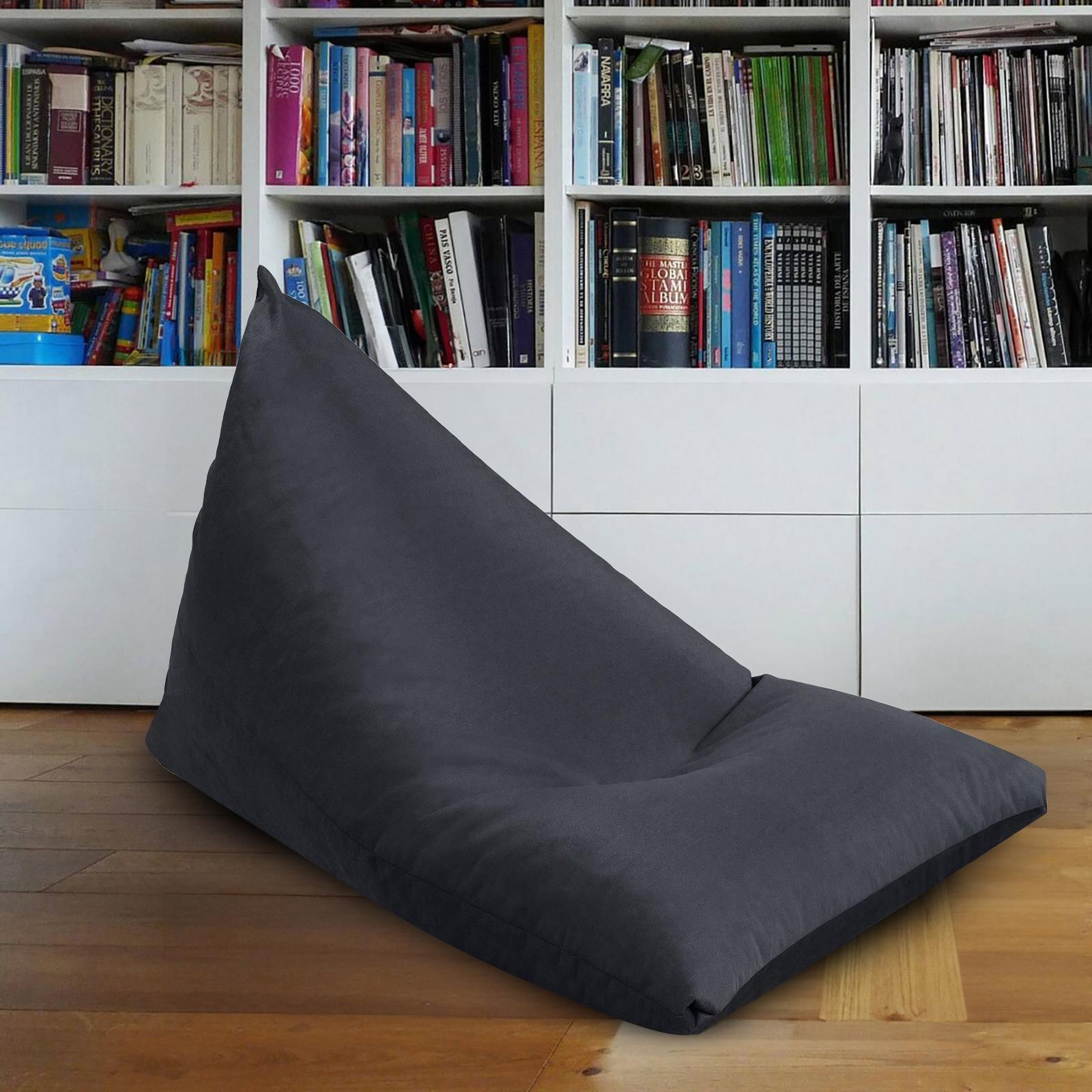 Ilkay Solid Velvet Bean Bag Chair - Large-furniture-sofaandseating-ottomansbeanbagsandpoufs-image-1