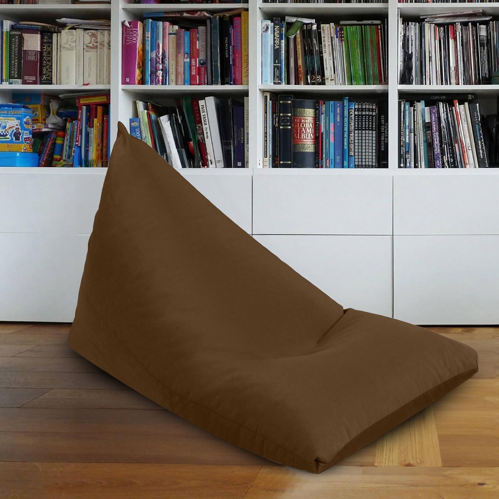 Ilkay Solid Velvet Bean Bag Chair - Large-furniture-sofaandseating-ottomansbeanbagsandpoufs-image-1