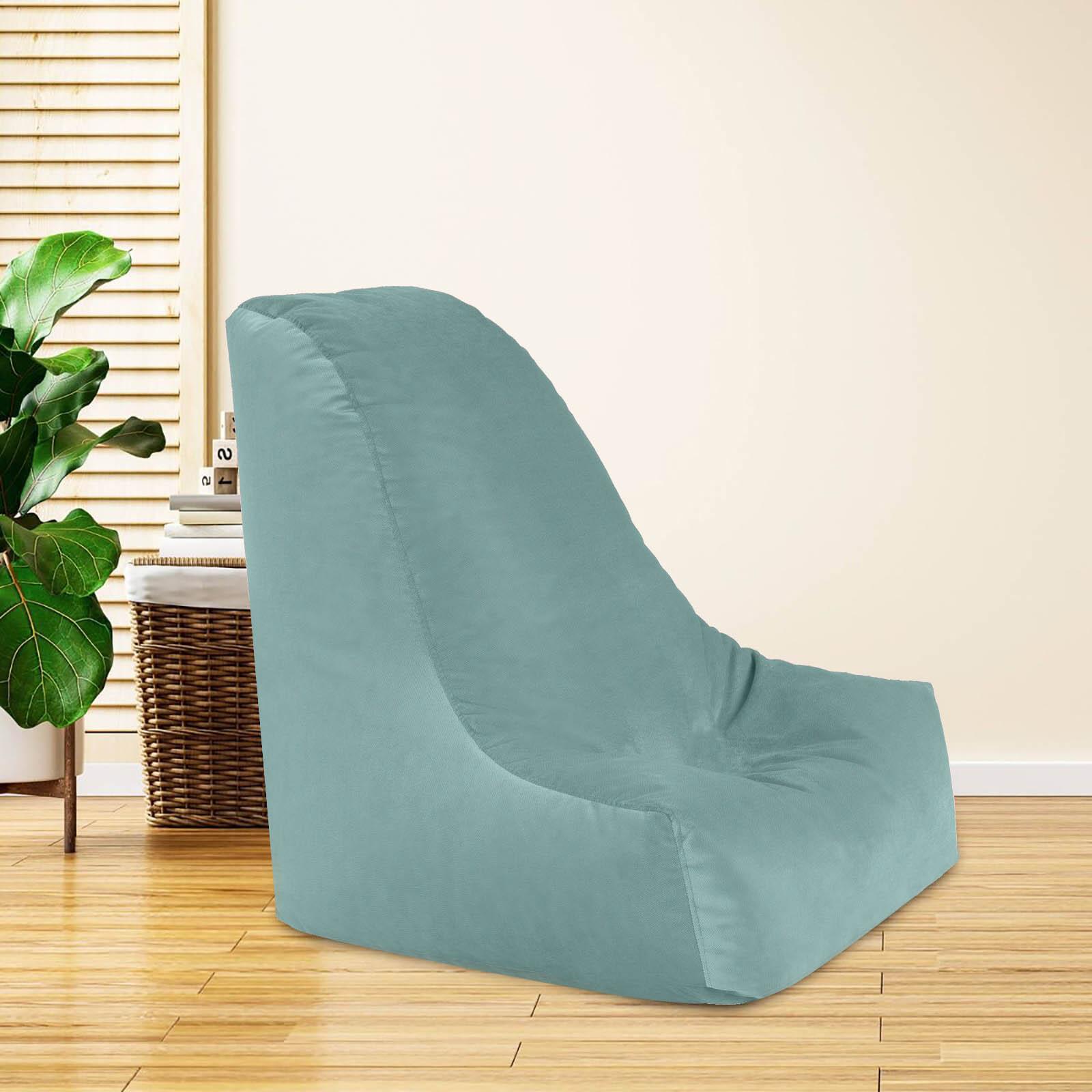 Harvey Solid Velvet Bean Bag Chair - Small-furniture-sofaandseating-ottomansbeanbagsandpoufs-image-1