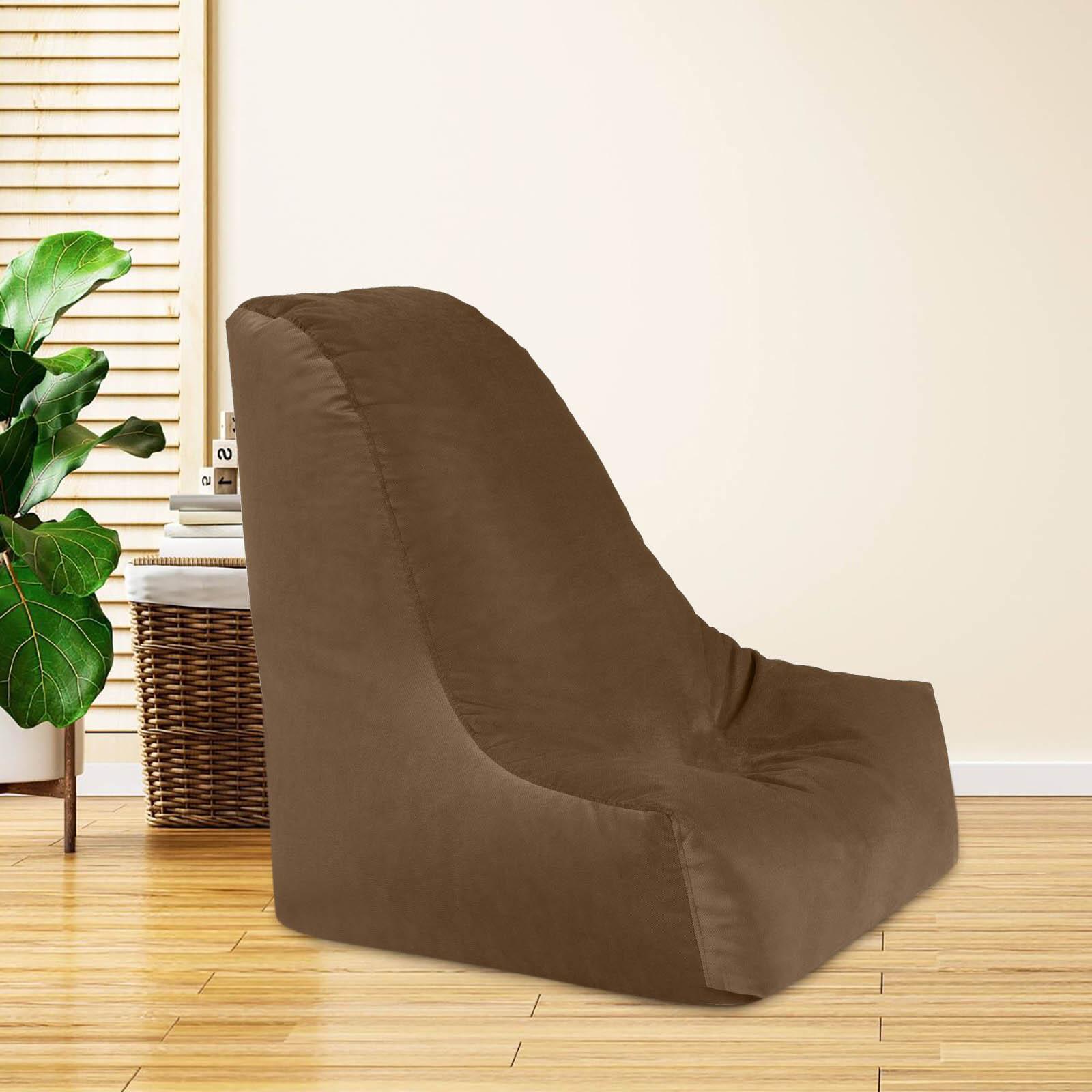 Harvey Solid Velvet Bean Bag Chair - Small-furniture-sofaandseating-ottomansbeanbagsandpoufs-image-1