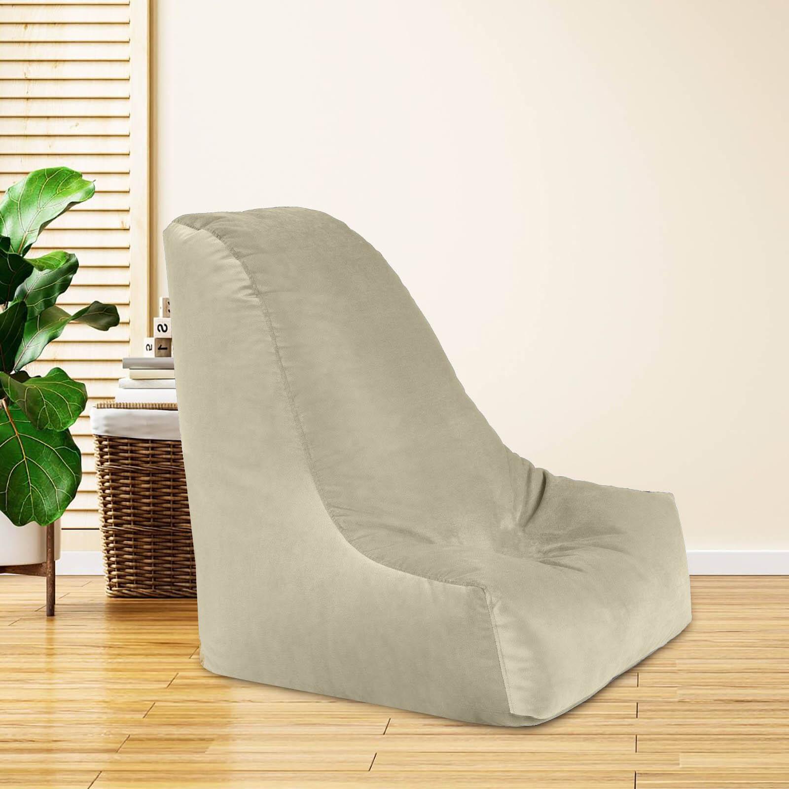 Harvey Solid Velvet Bean Bag Chair - Small-furniture-sofaandseating-ottomansbeanbagsandpoufs-image-1