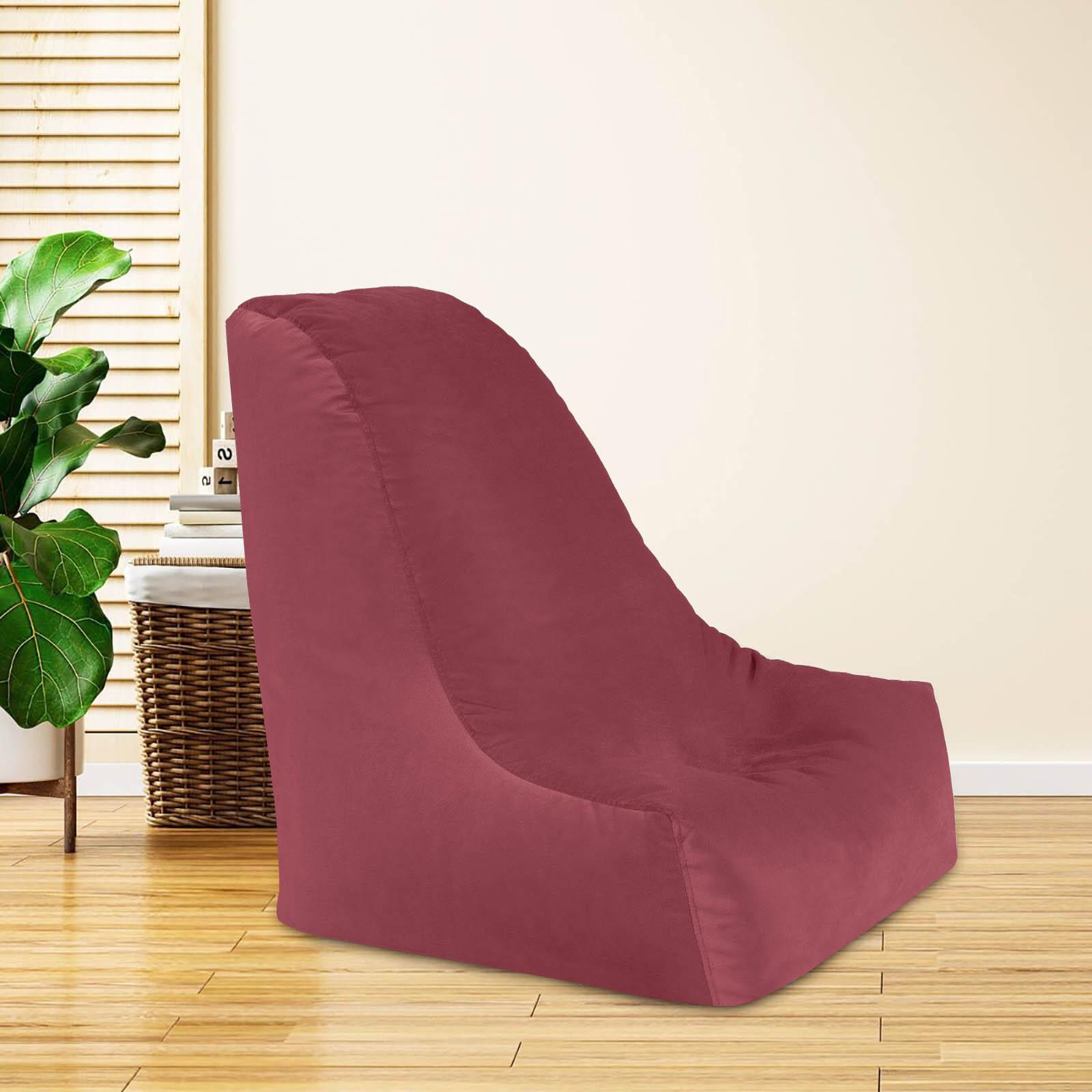 Harvey Solid Velvet Bean Bag Chair - Small-furniture-sofaandseating-ottomansbeanbagsandpoufs-image-1