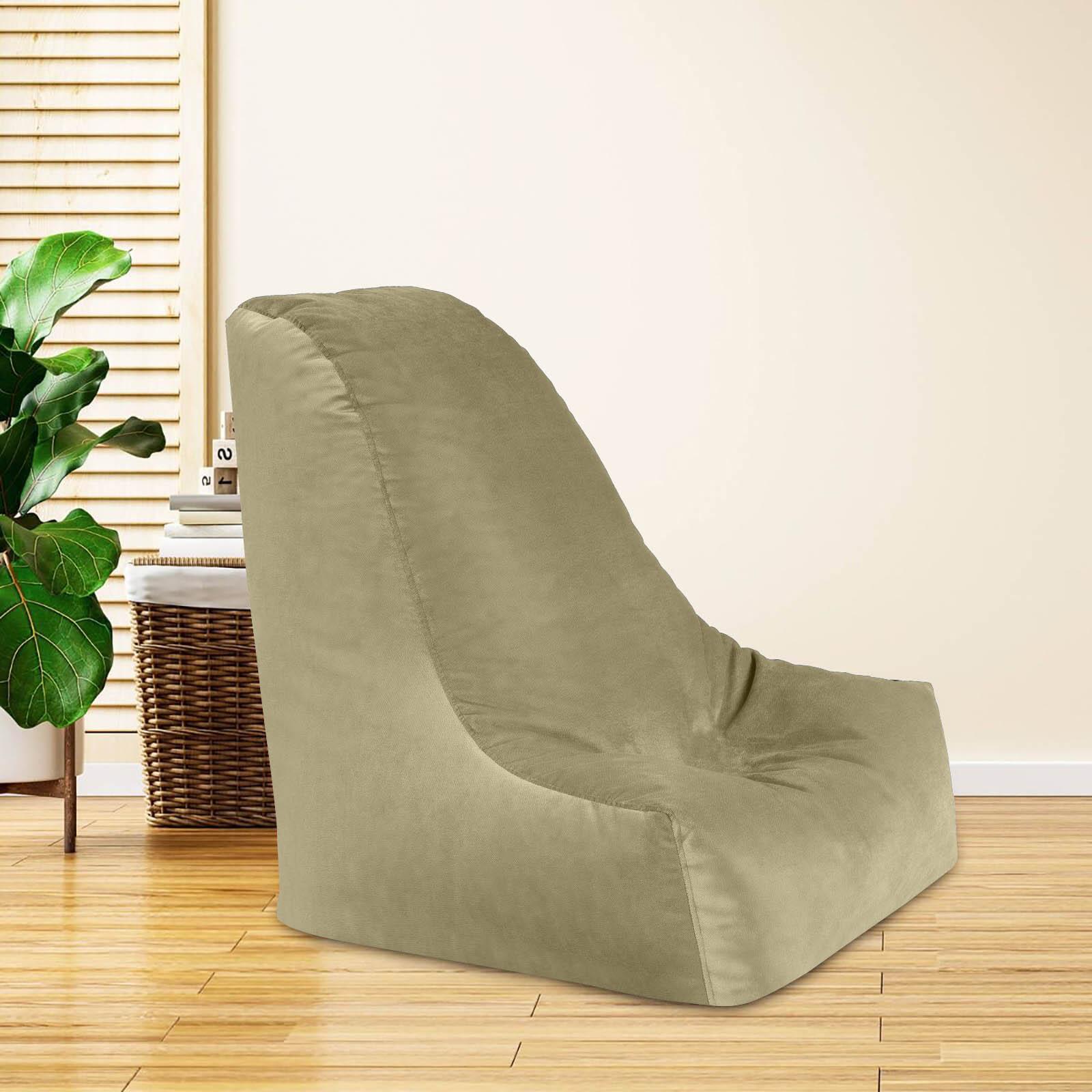 Harvey Solid Velvet Bean Bag Chair - Small-furniture-sofaandseating-ottomansbeanbagsandpoufs-image-1