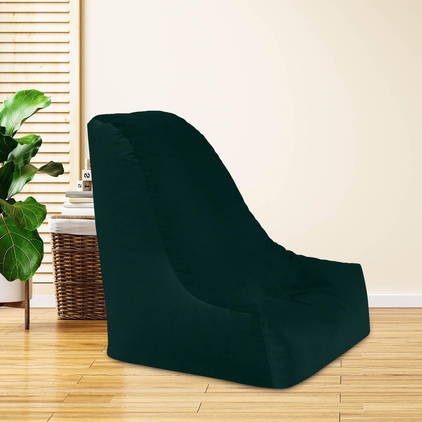 Harvey Solid Velvet Bean Bag Chair - Small-furniture-sofaandseating-ottomansbeanbagsandpoufs-image-1