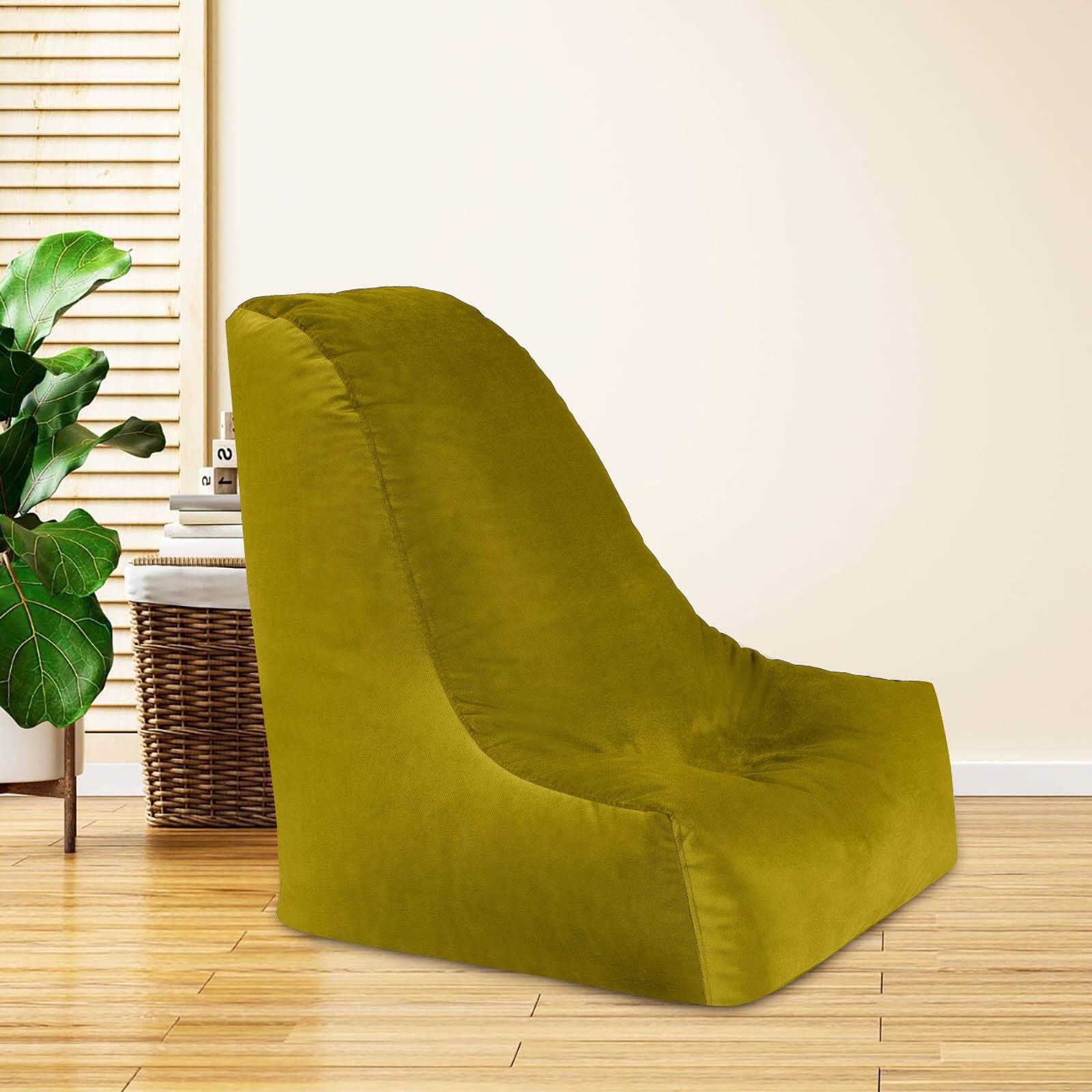 Harvey Solid Velvet Bean Bag Chair - Medium-furniture-sofaandseating-ottomansbeanbagsandpoufs-image-1