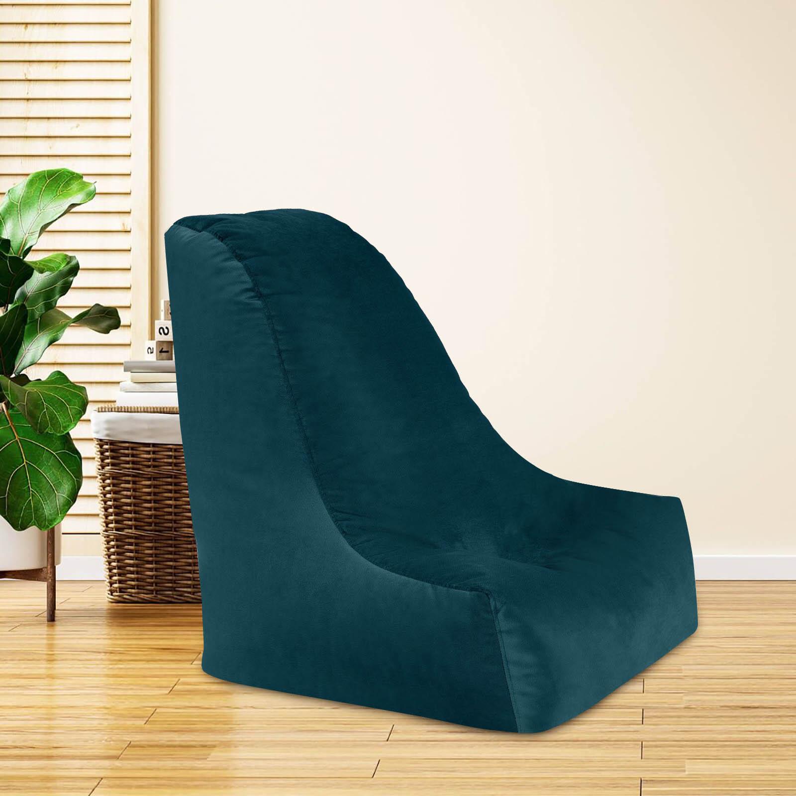 Harvey Solid Velvet Bean Bag Chair - Medium-furniture-sofaandseating-ottomansbeanbagsandpoufs-image-1