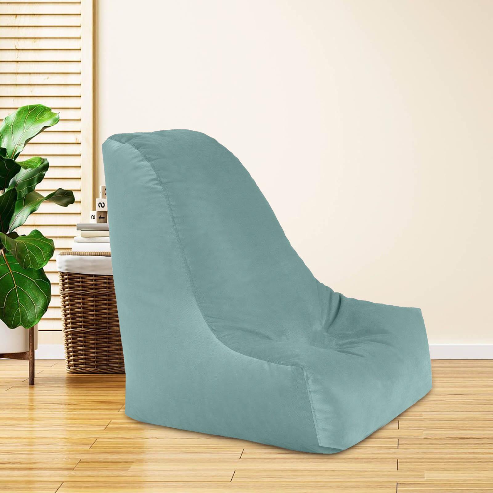 Harvey Solid Velvet Bean Bag Chair - Large-furniture-sofaandseating-ottomansbeanbagsandpoufs-image-1