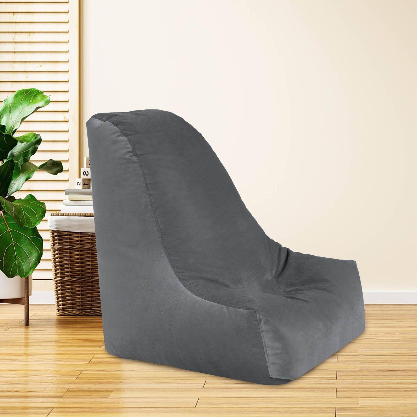 Harvey Solid Velvet Bean Bag Chair - Large-furniture-sofaandseating-ottomansbeanbagsandpoufs-image-1